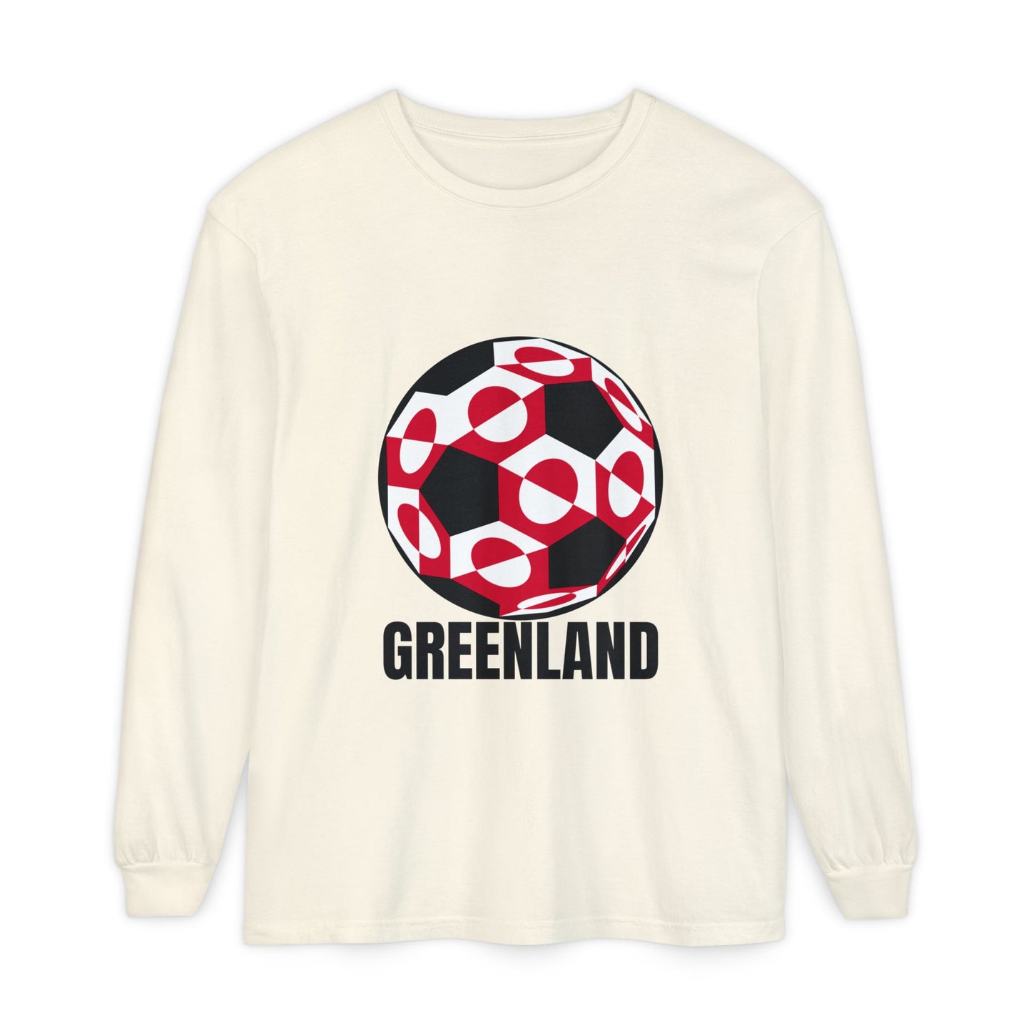 Greenland Fan Specialty Soccer Ball Design Long Sleeve Tee