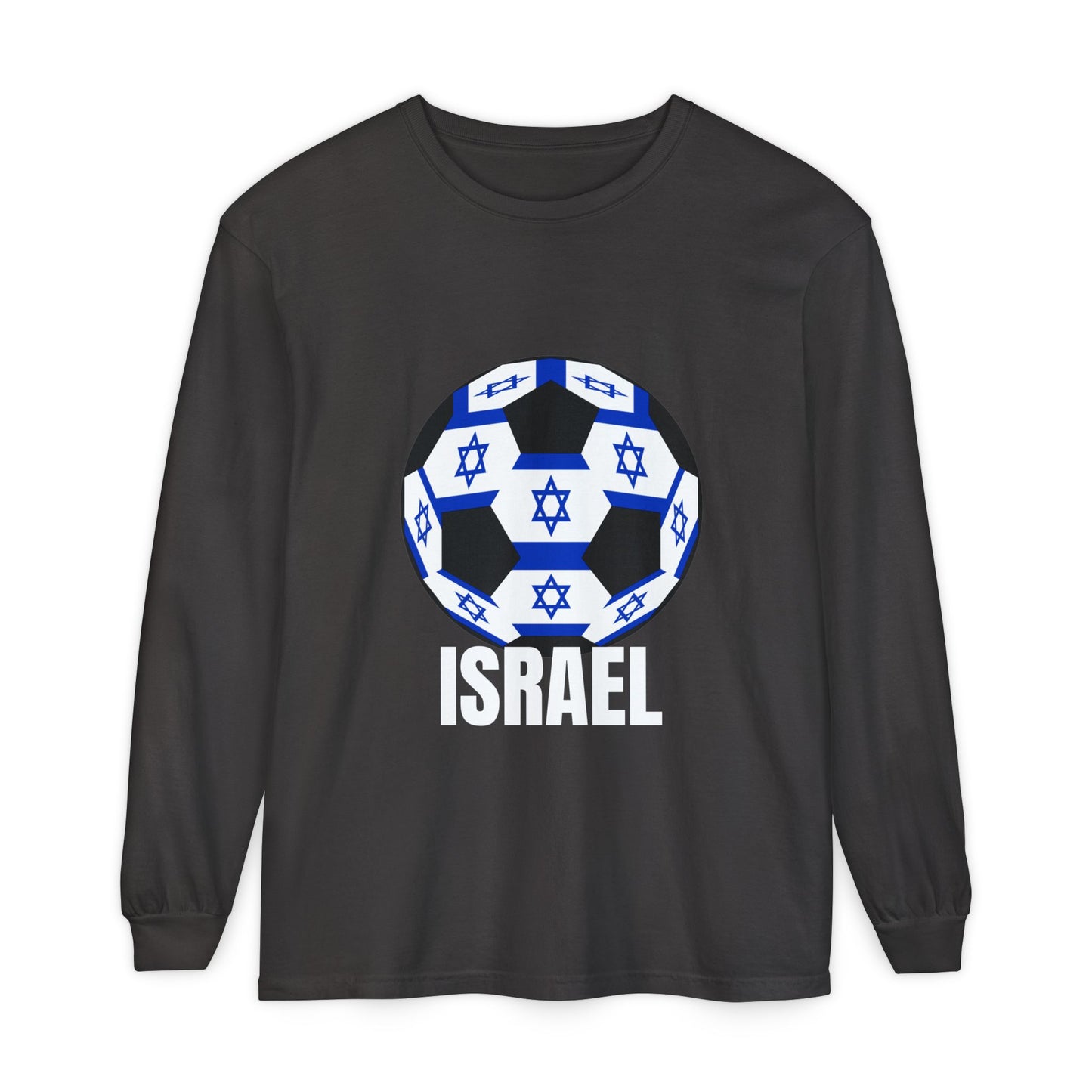 Israel Fan Specialty Soccer Ball Design Long Sleeve Tee