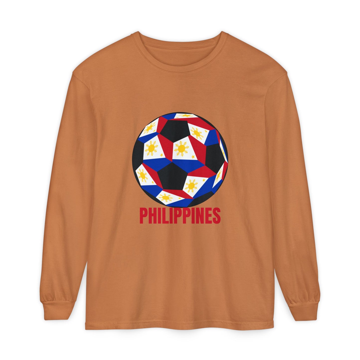 Philippines Fan Specialty Soccer Ball Design Long Sleeve Tee