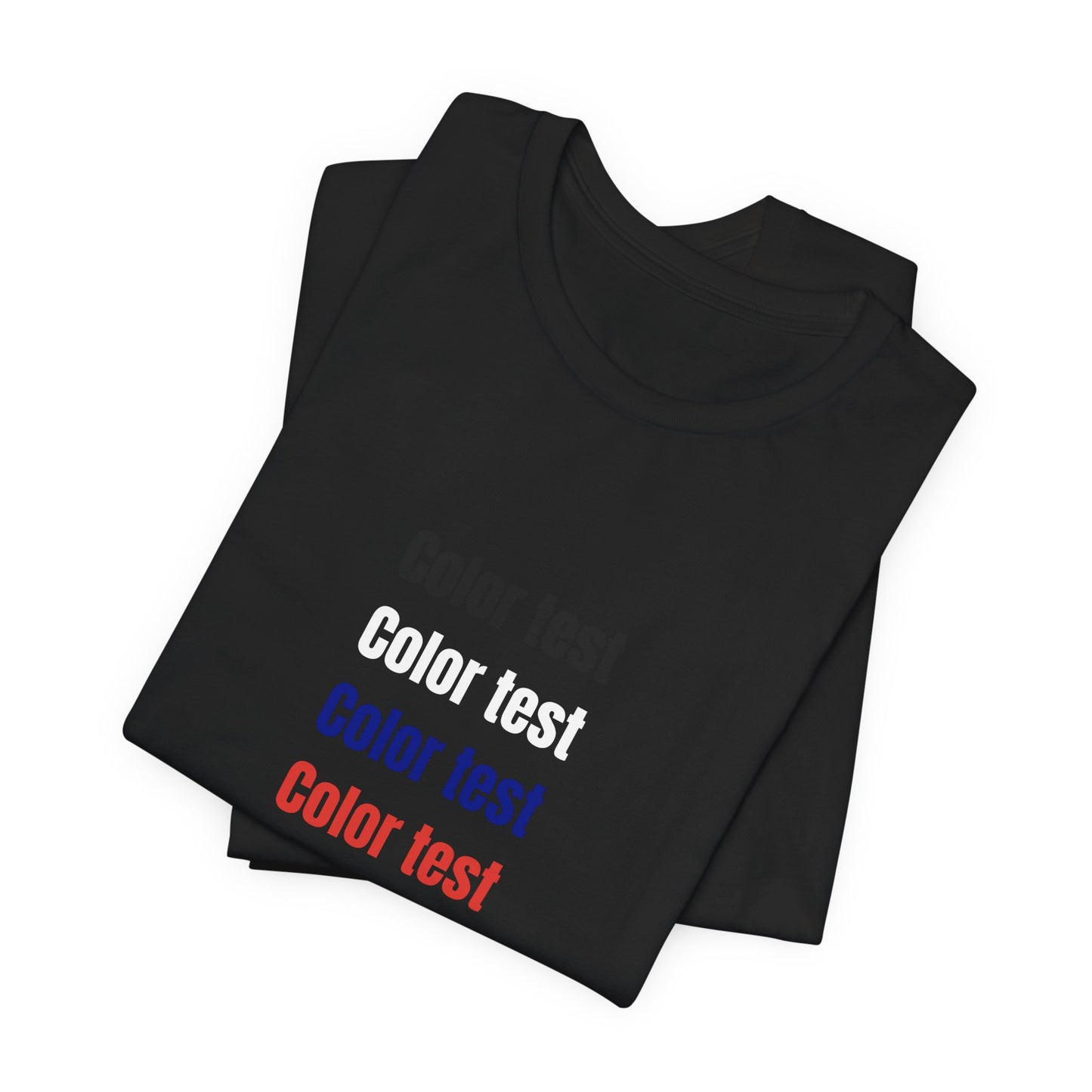 Color Test T-Shirt — Minimal Multicolor Typography Tee