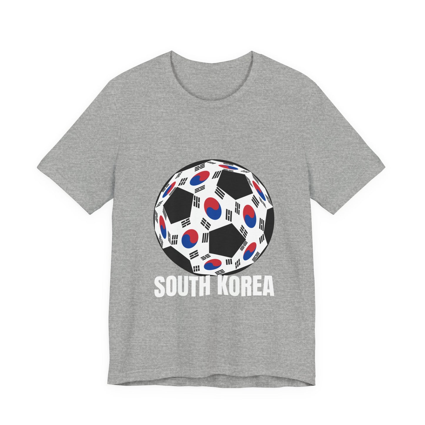 South Korea Fan Specialty Soccer Ball Design T Shirt White Text