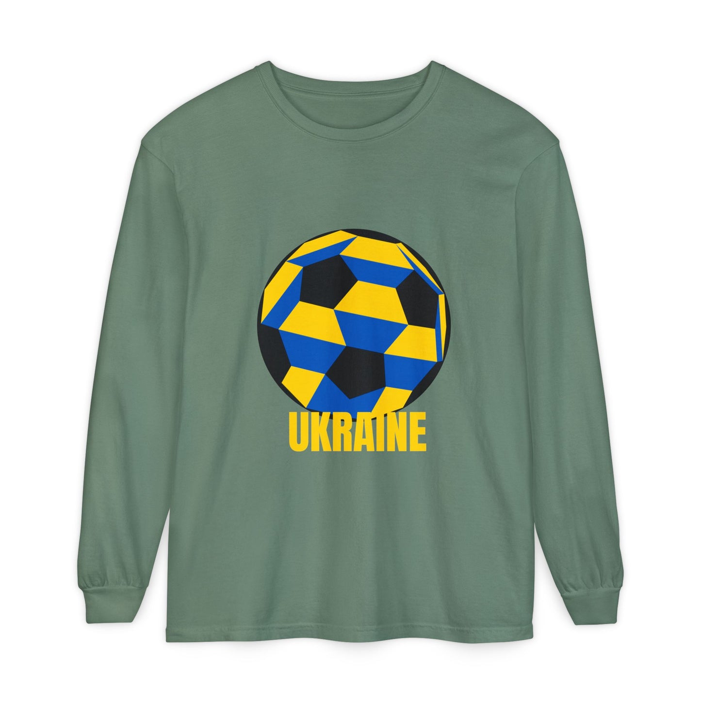 Ukraine Fan Specialty Soccer Ball Design  Long Sleeve Tee