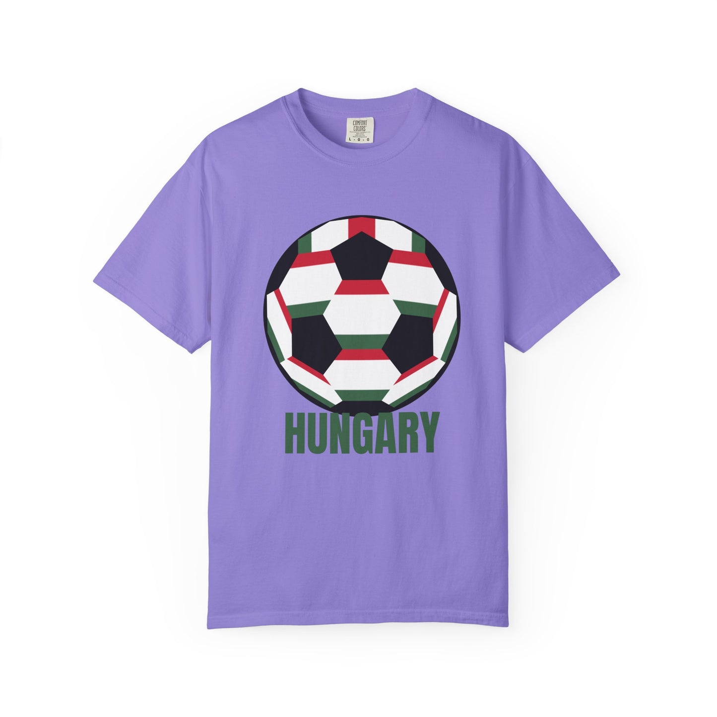 Hungary Fan Specialty Soccer Ball Design T Shirt Green Print