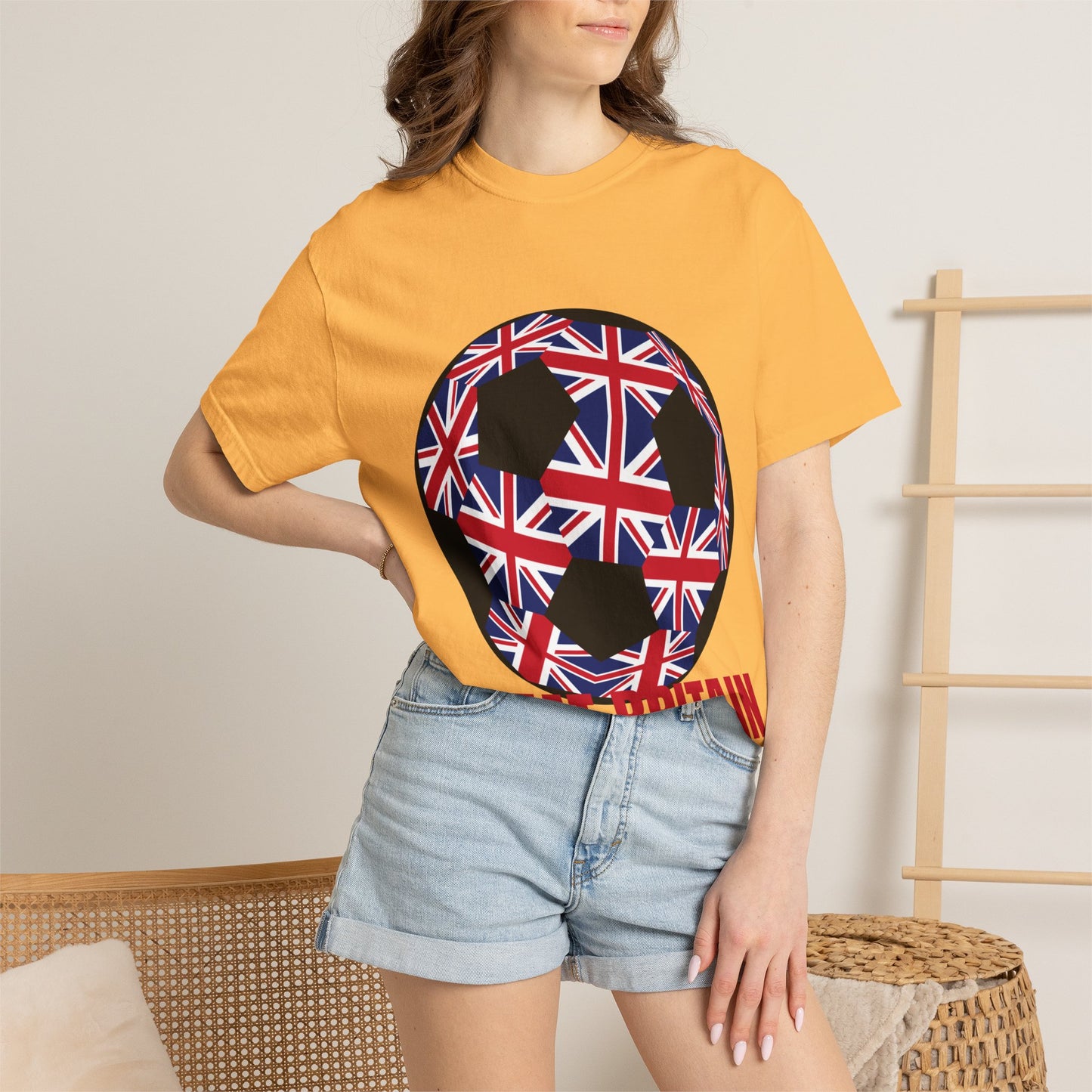 Great Britain Fan Specialty Soccer Ball Design T Shirt