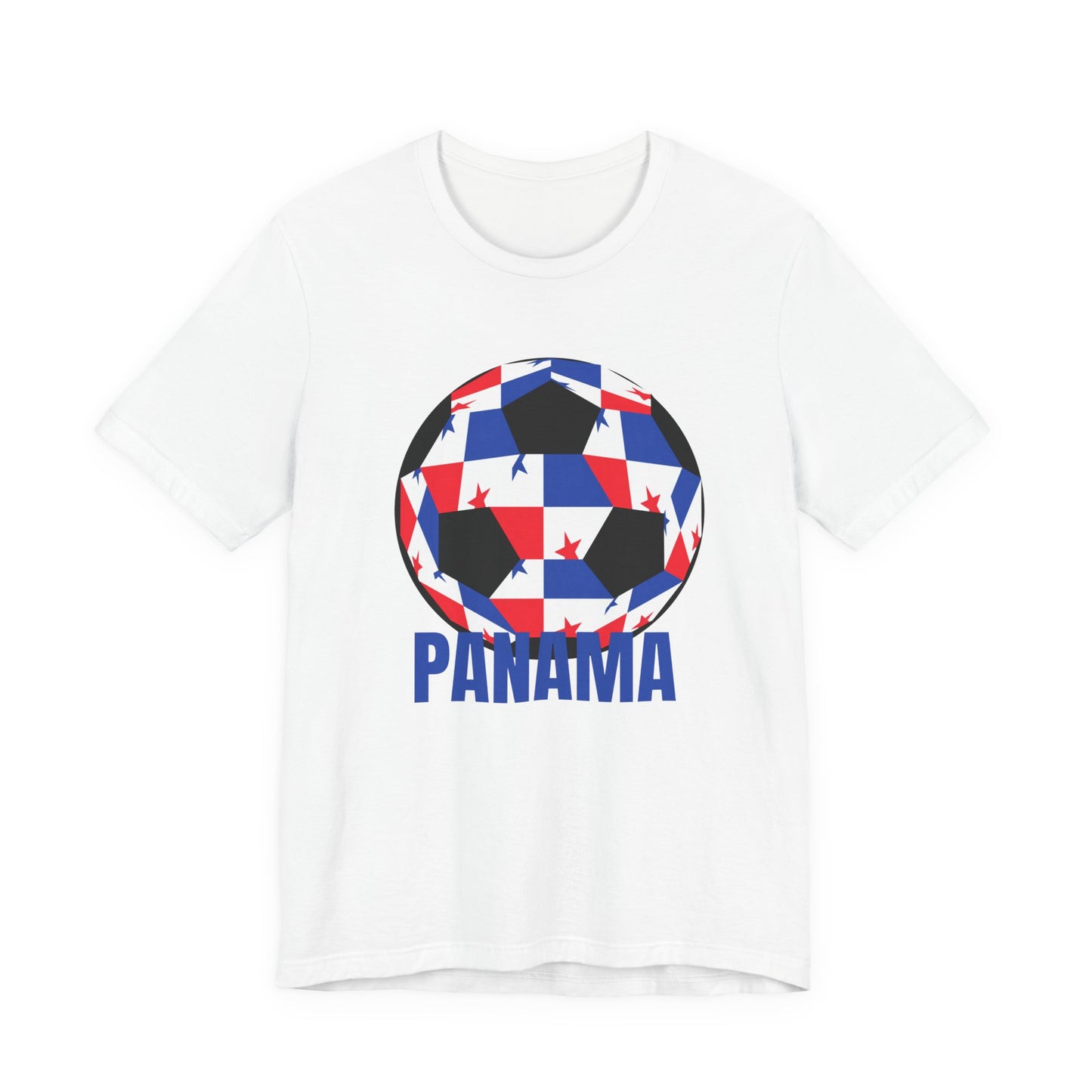 Panama Fan Specialty Soccer Ball Design T Shirt Black Text