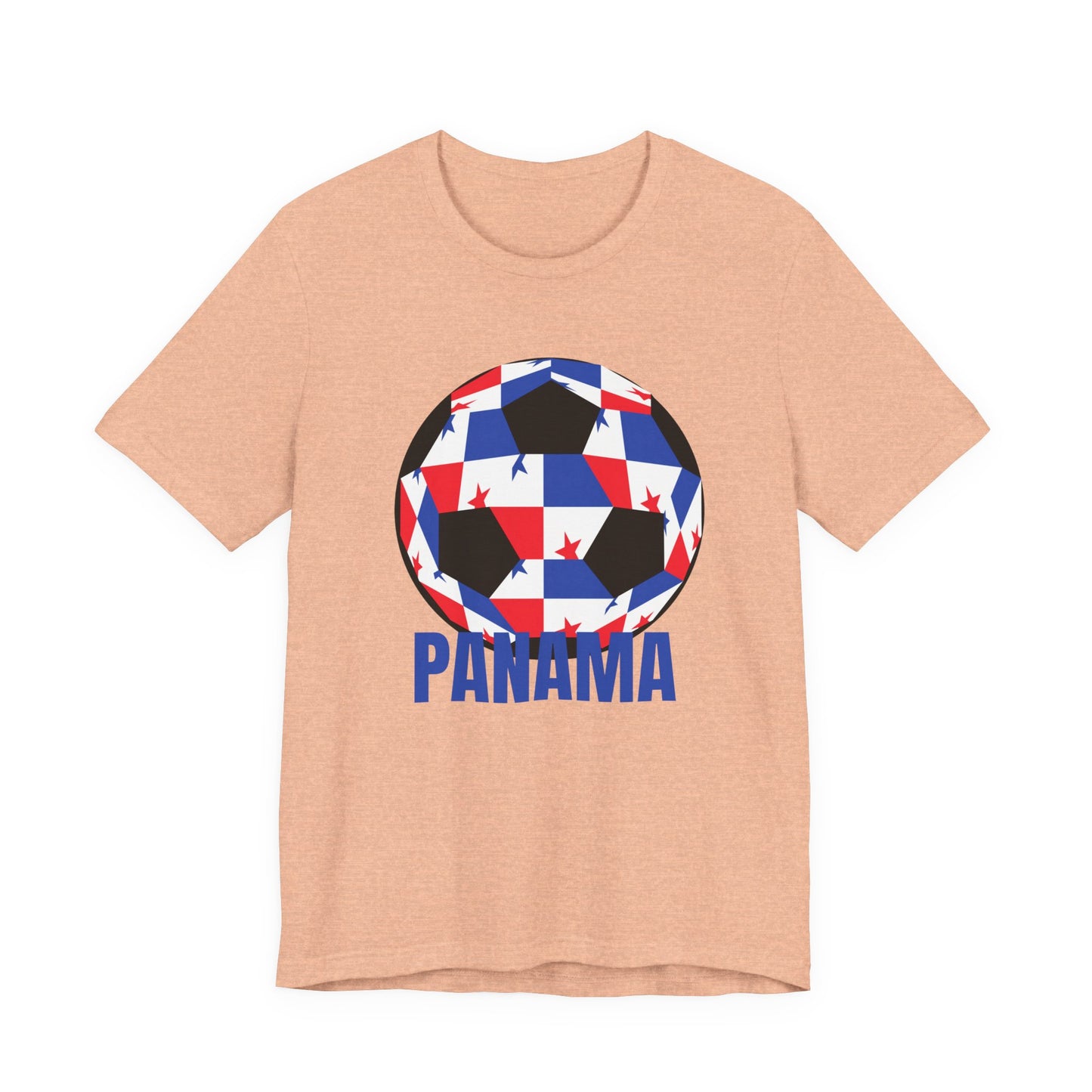 Panama Fan Specialty Soccer Ball Design T Shirt Black Text
