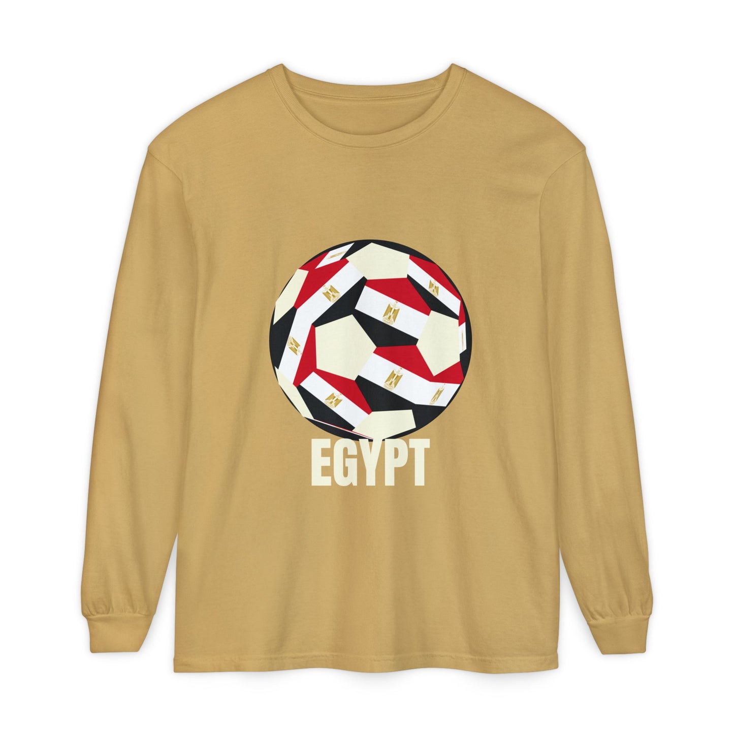 Egypt Fan Specialty Soccer Ball Design Long Sleeve Tee