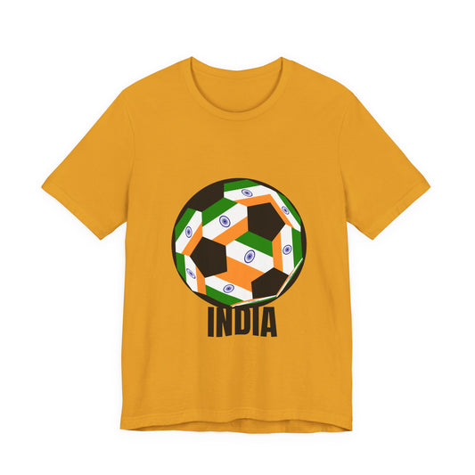 India Fan Specialty Soccer Ball Design T Shirt