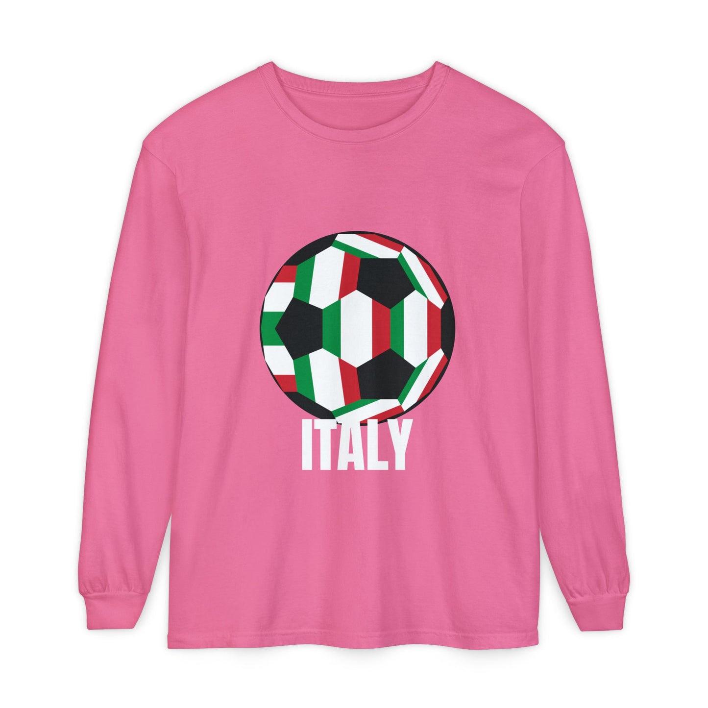 Italy Fan Specialty Soccer Ball Design Long Sleeve Tee