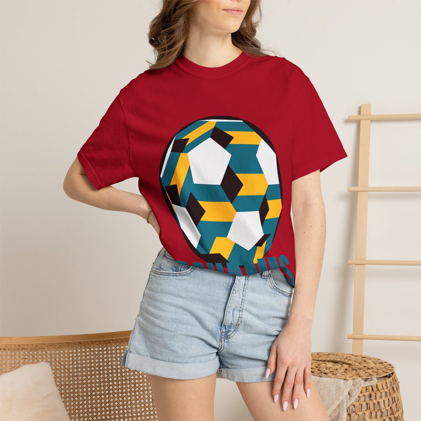 Bahamas Fan Specialty Soccer Ball Design T Shirt