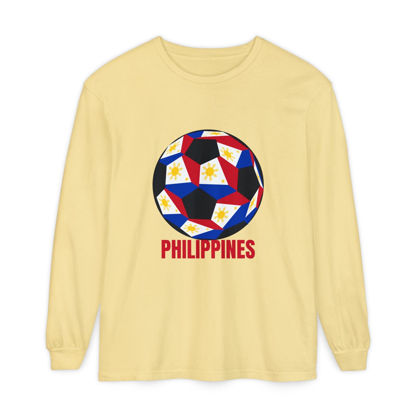 Philippines Fan Specialty Soccer Ball Design Long Sleeve Tee