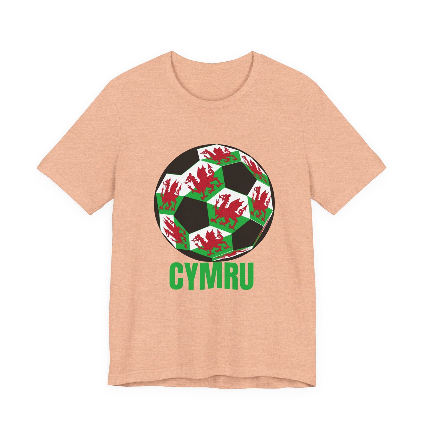 Cymru Fan Specialty Soccer Ball Design T Shirt Green Text