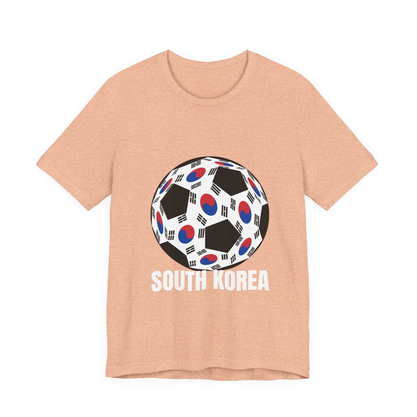 South Korea Fan Specialty Soccer Ball Design T Shirt White Text