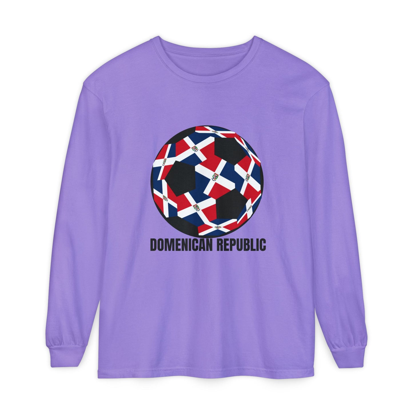 Domenican Republic Fan Specialty Soccer Ball Design Long Sleeve Tee