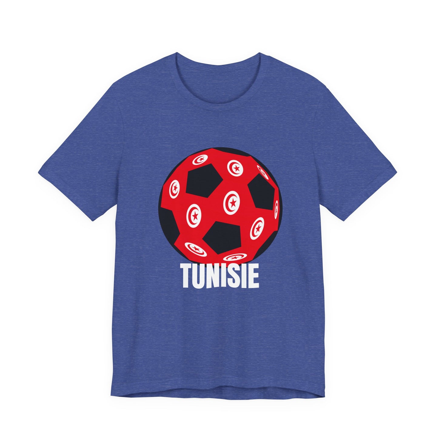 Tunisie Fan Specialty Soccer Ball Design T Shirt White Text