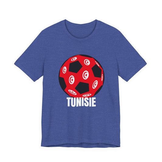 Tunisie Fan Specialty Soccer Ball Design T Shirt White Text