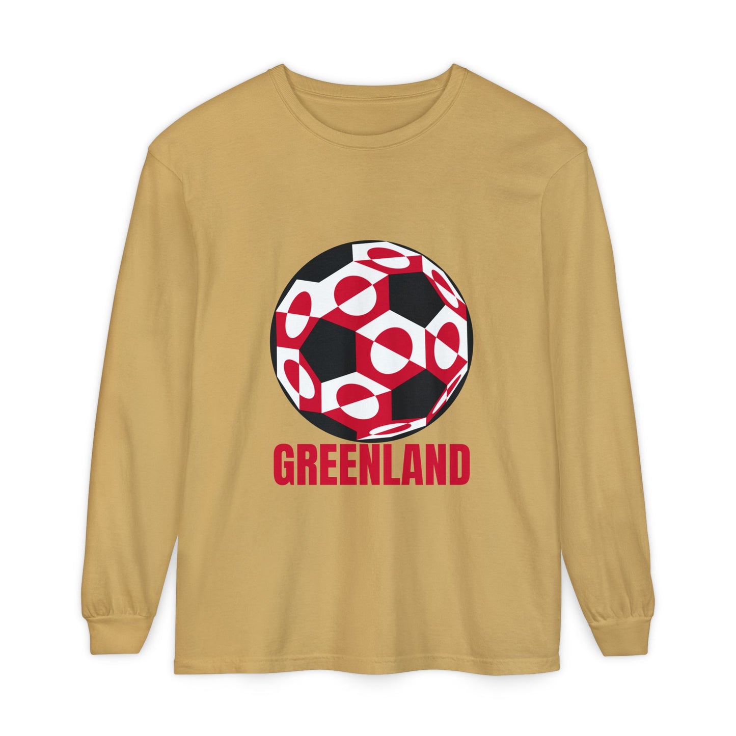 Greenland Fan Specialty Soccer Ball Design Long Sleeve Shirt