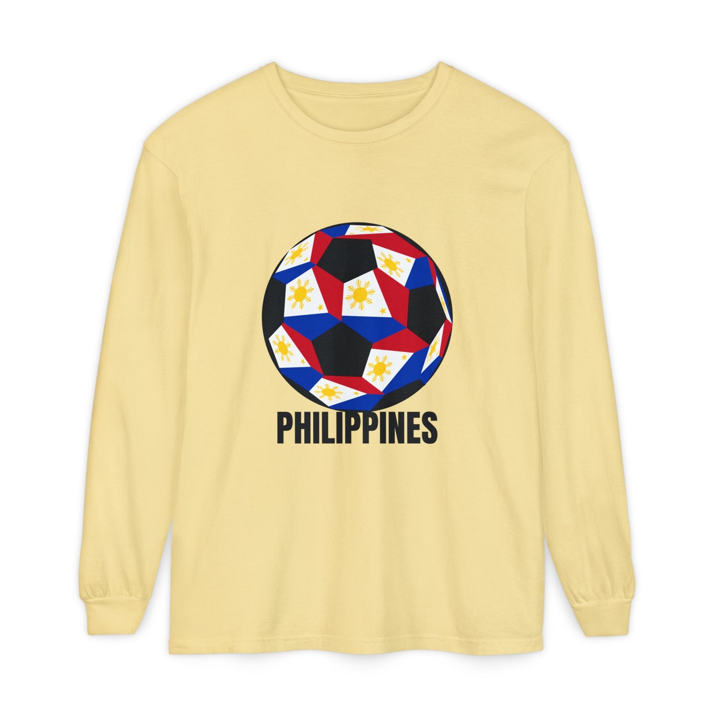 Philippines Fan Specialty Soccer Ball Design Long Sleeve Tee
