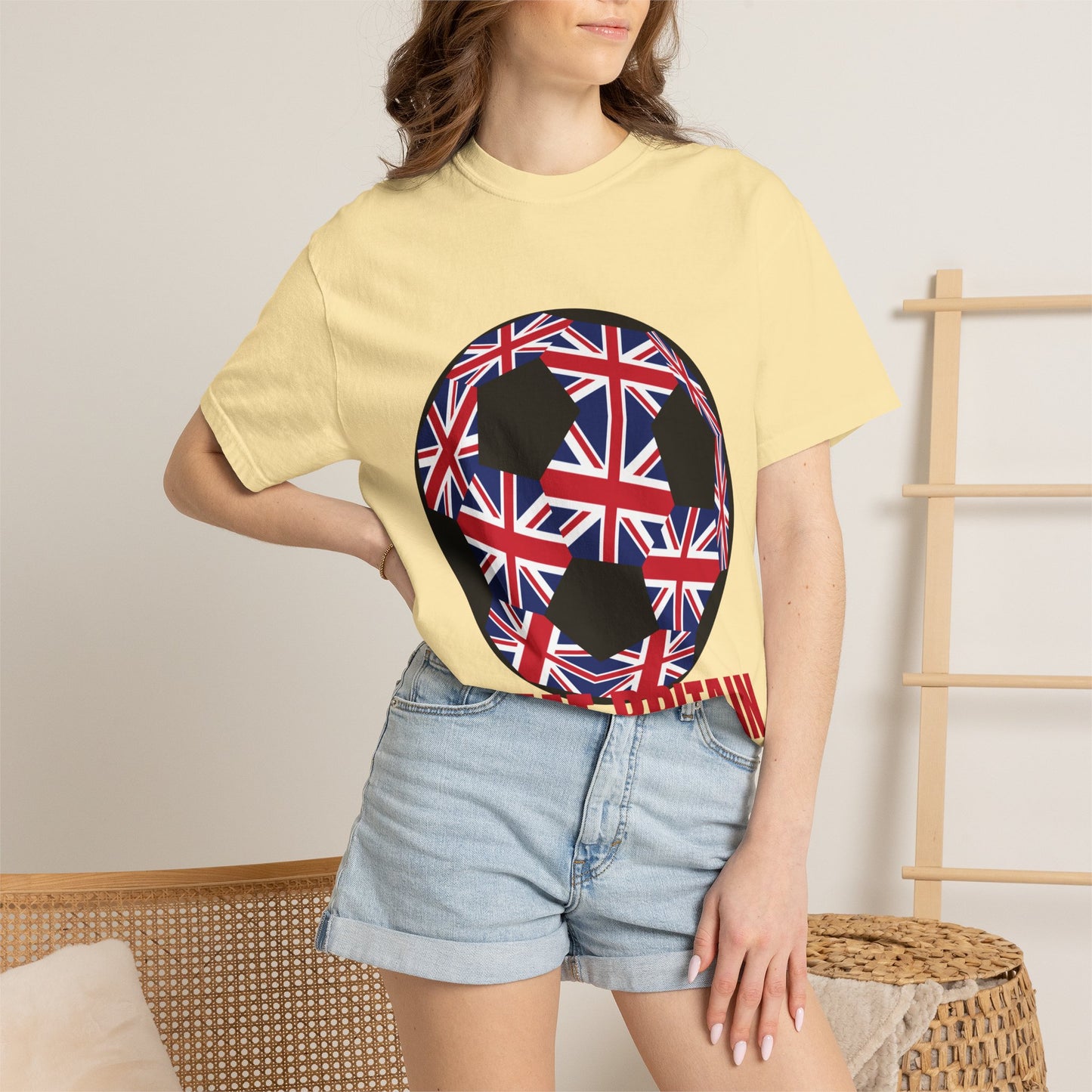 Great Britain Fan Specialty Soccer Ball Design T Shirt