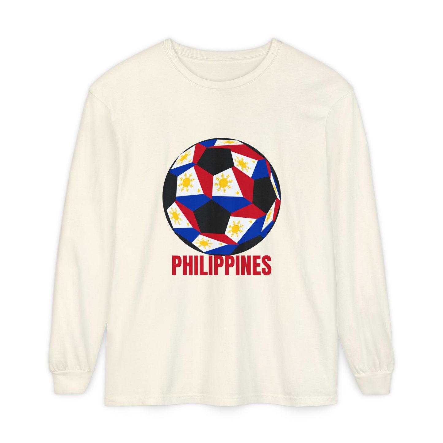 Philippines Fan Specialty Soccer Ball Design Long Sleeve Tee