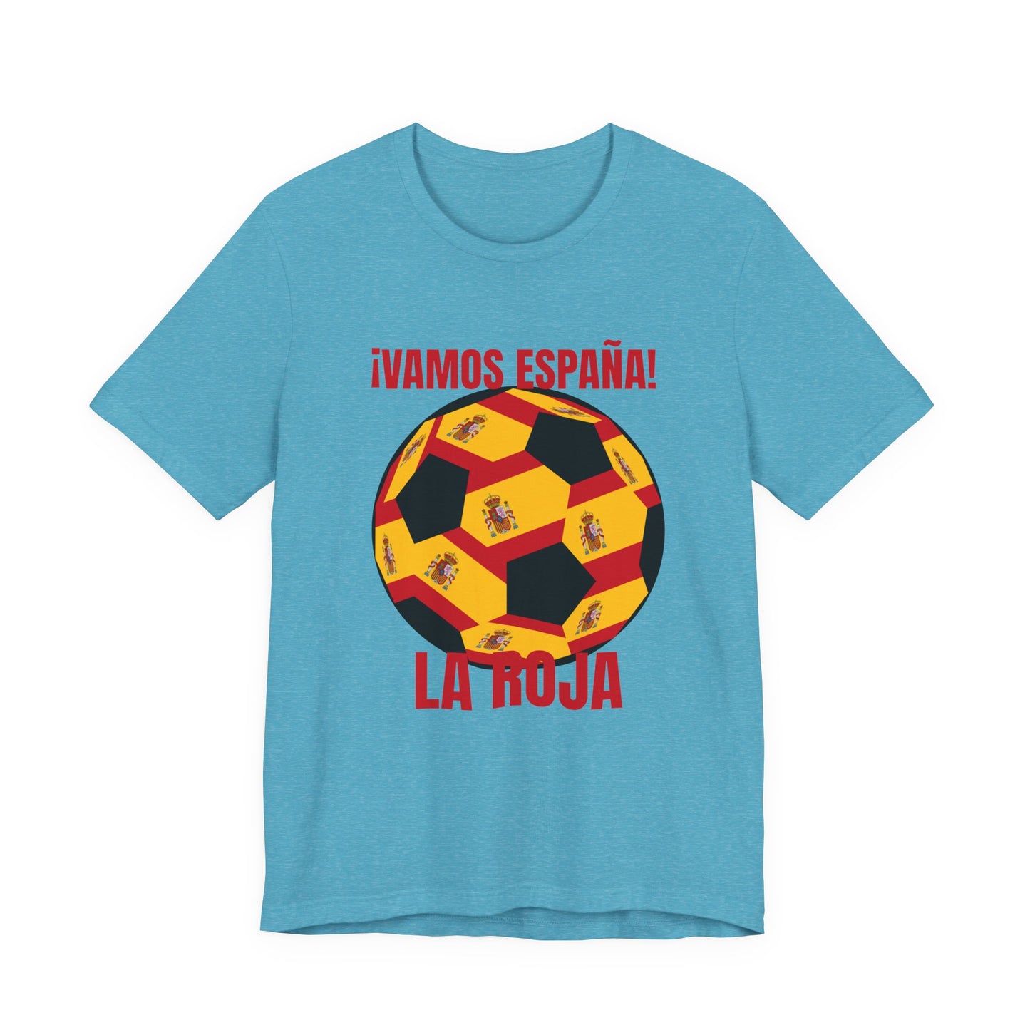 La Roja Soccer Tee - ¡Vamos España! Spanish Flag T Shirt Red Text