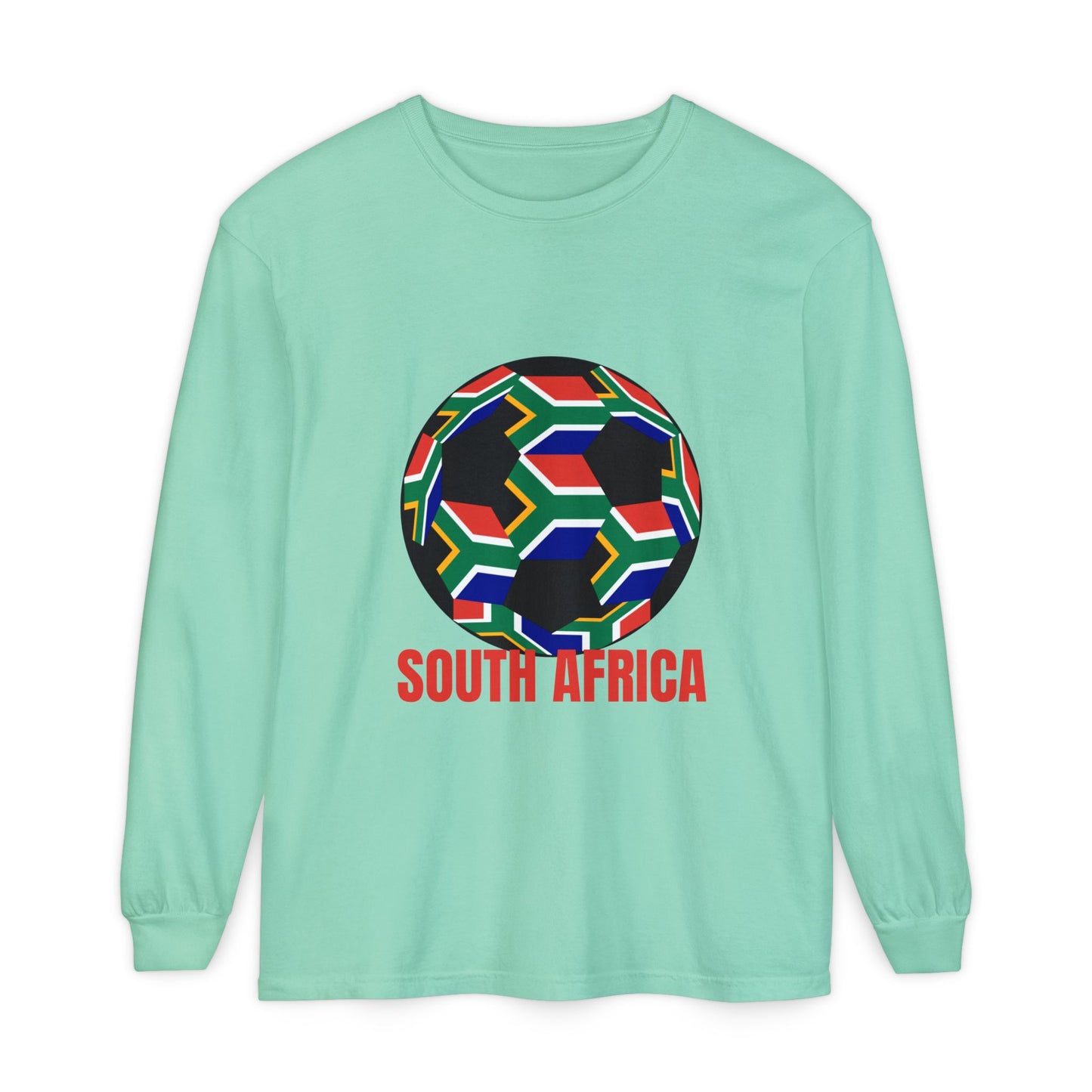 South Africa Fan Specialty Soccer Ball Design Long Sleeve Tee