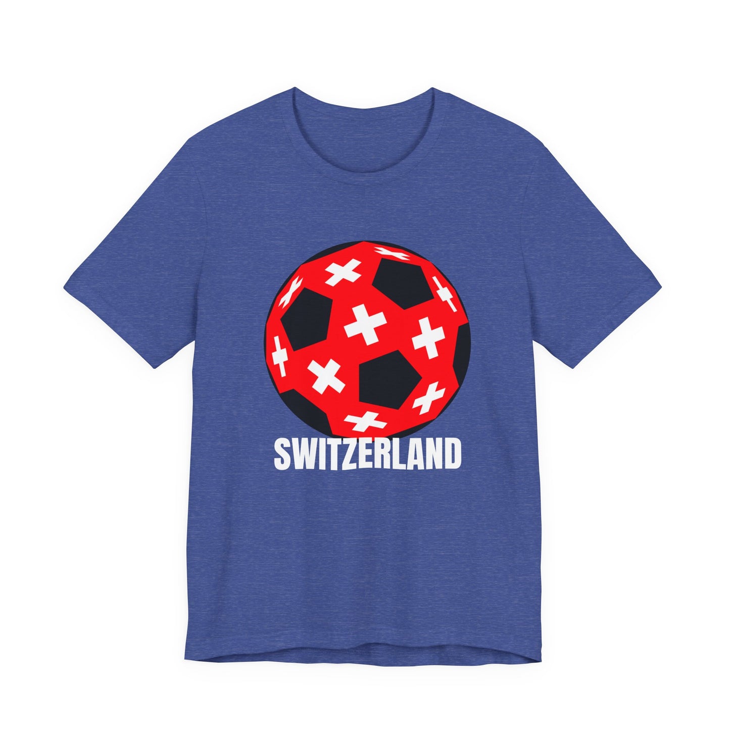 Switzerland Fan Specialty Soccer Ball Design T Shirt White Text
