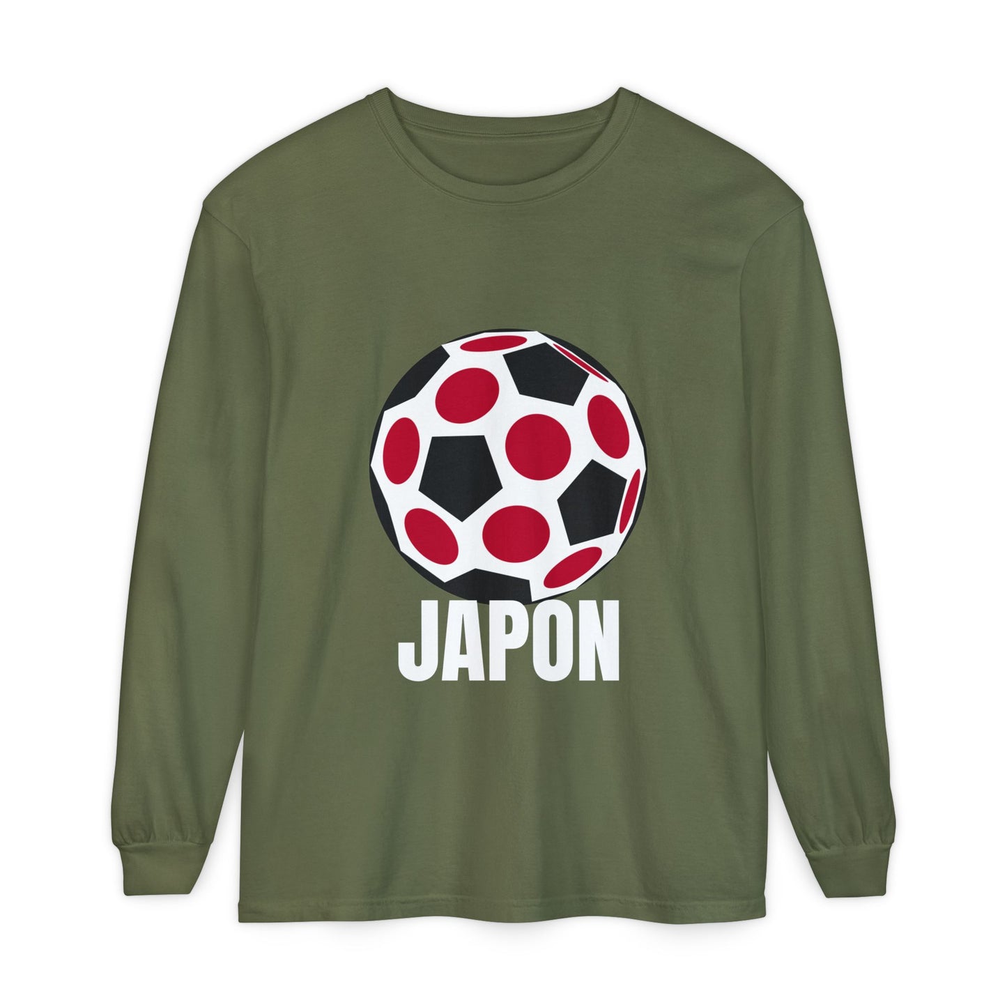 Japon Fan Specialty Soccer Ball Design Long Sleeve Tee