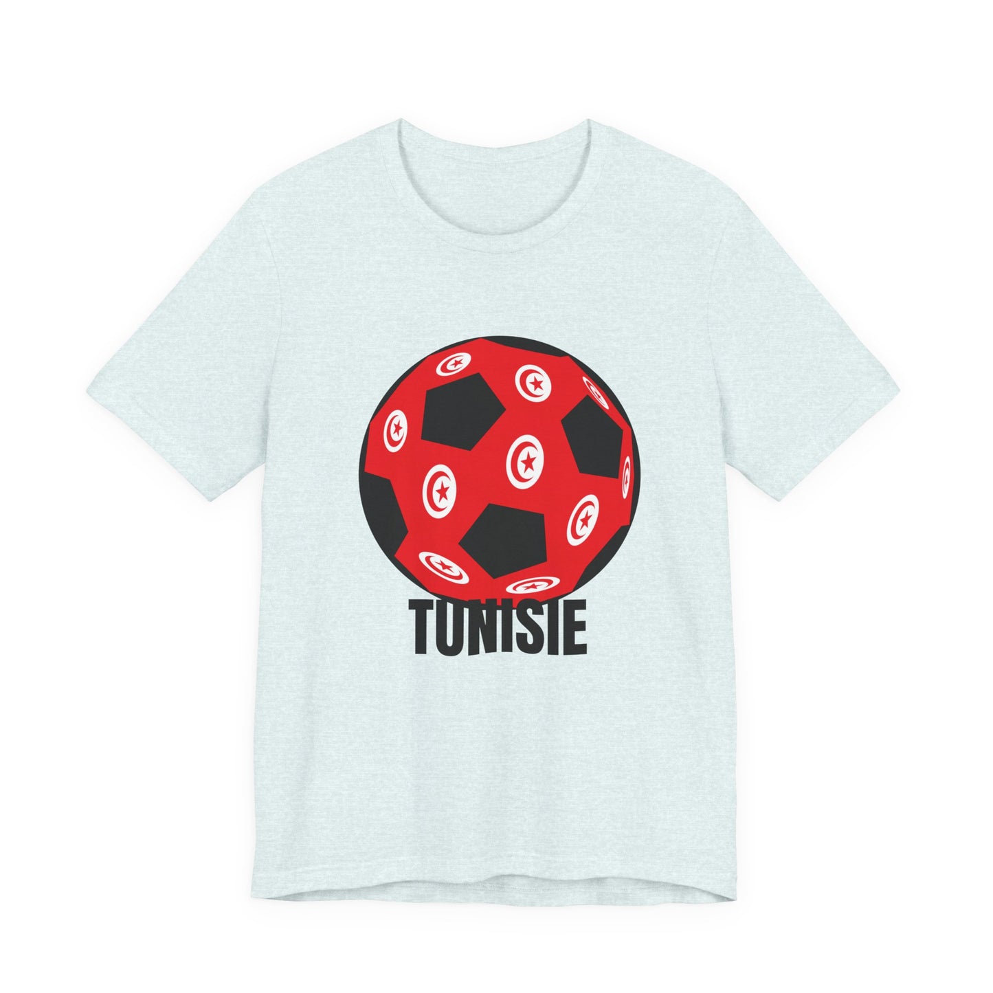 Tunisie Fan Specialty Soccer Ball Design T Shirt Black Text