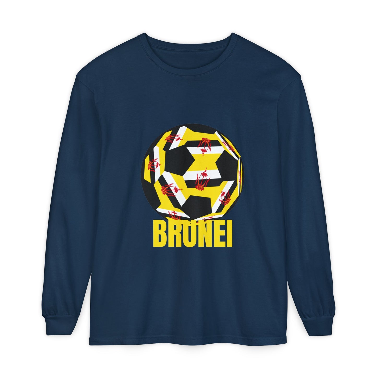 Brunei Fan Specialty Soccer Ball Design  Long Sleeve Tee