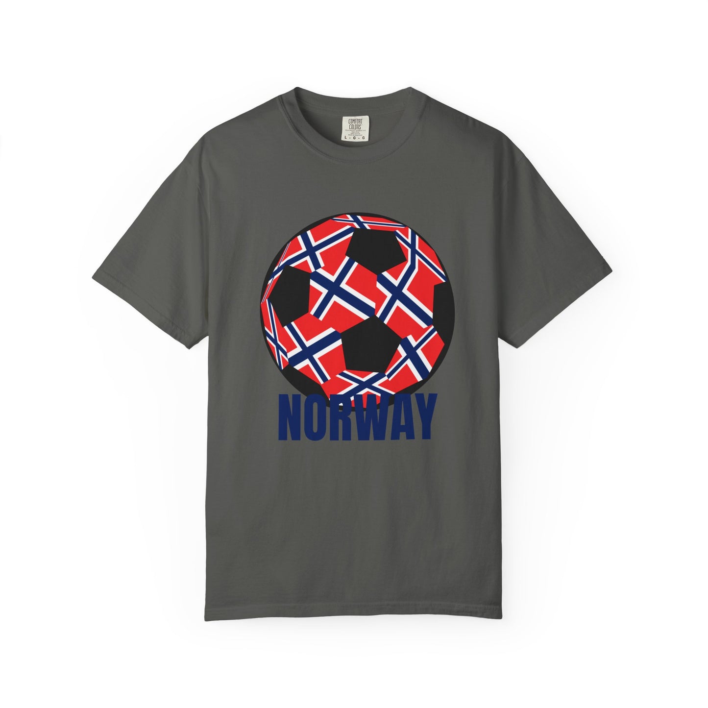 Norway Fan Specialty Soccer Ball Design T Shirt Blue Print