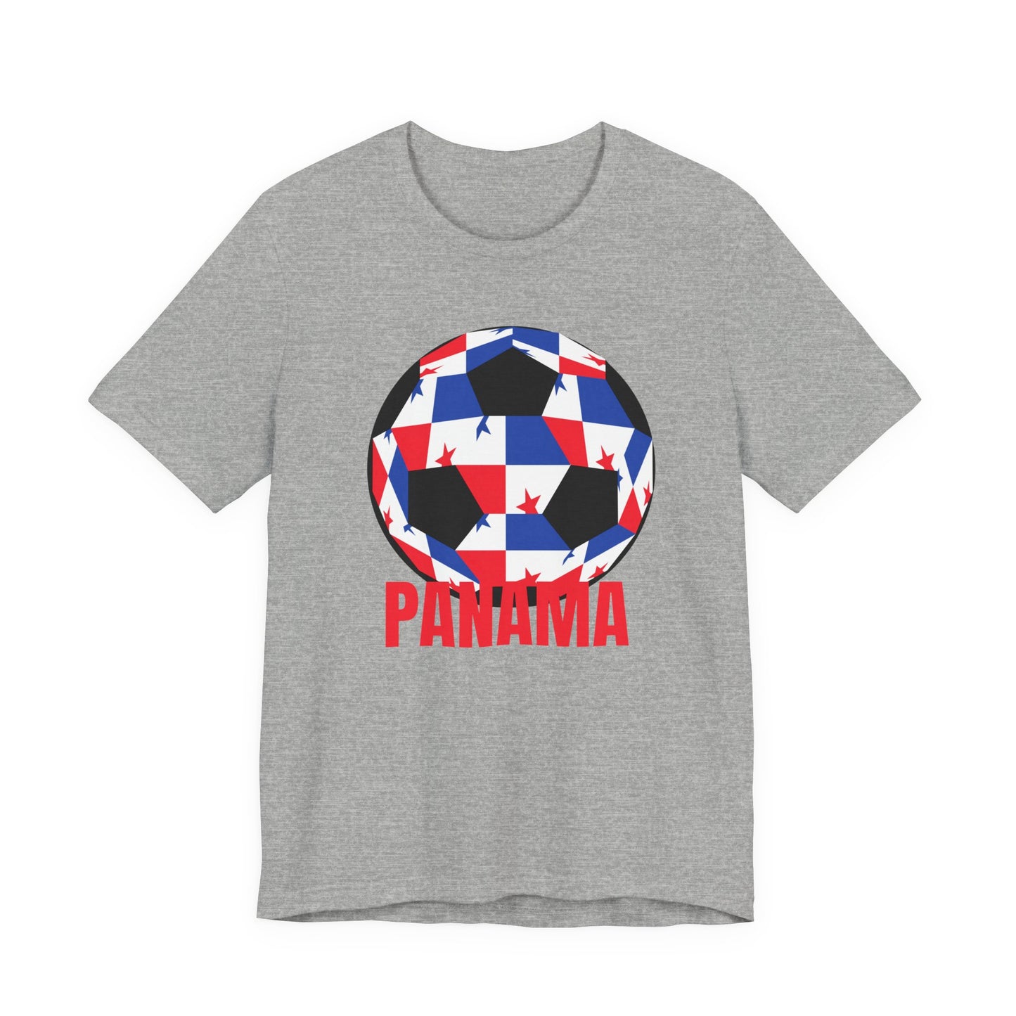 Panama Fan Specialty Soccer Ball Design T Shirt Red Text