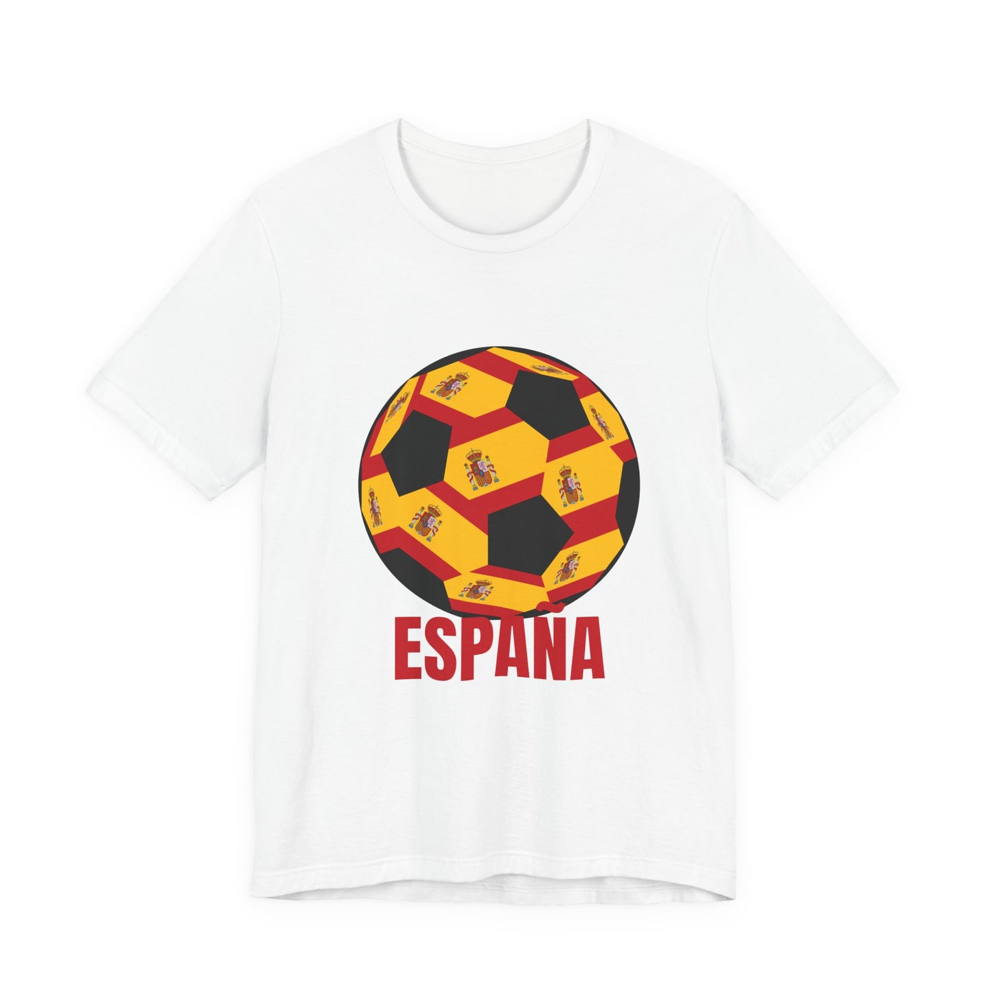 España Soccer Ball Design T-Shirt Red Text