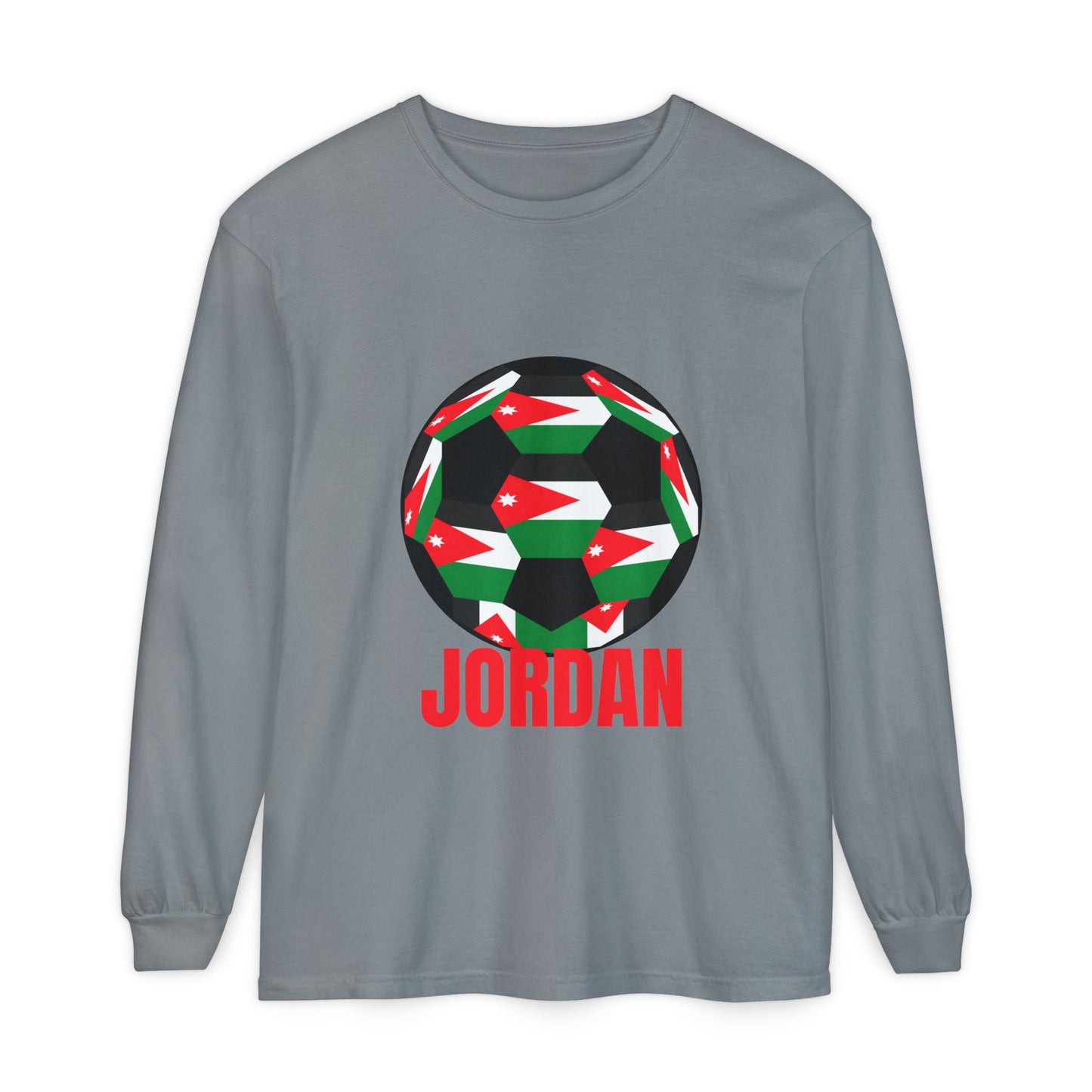 Jordan Fan Specialty Soccer Ball Design T Shirt Long Sleeve Tee