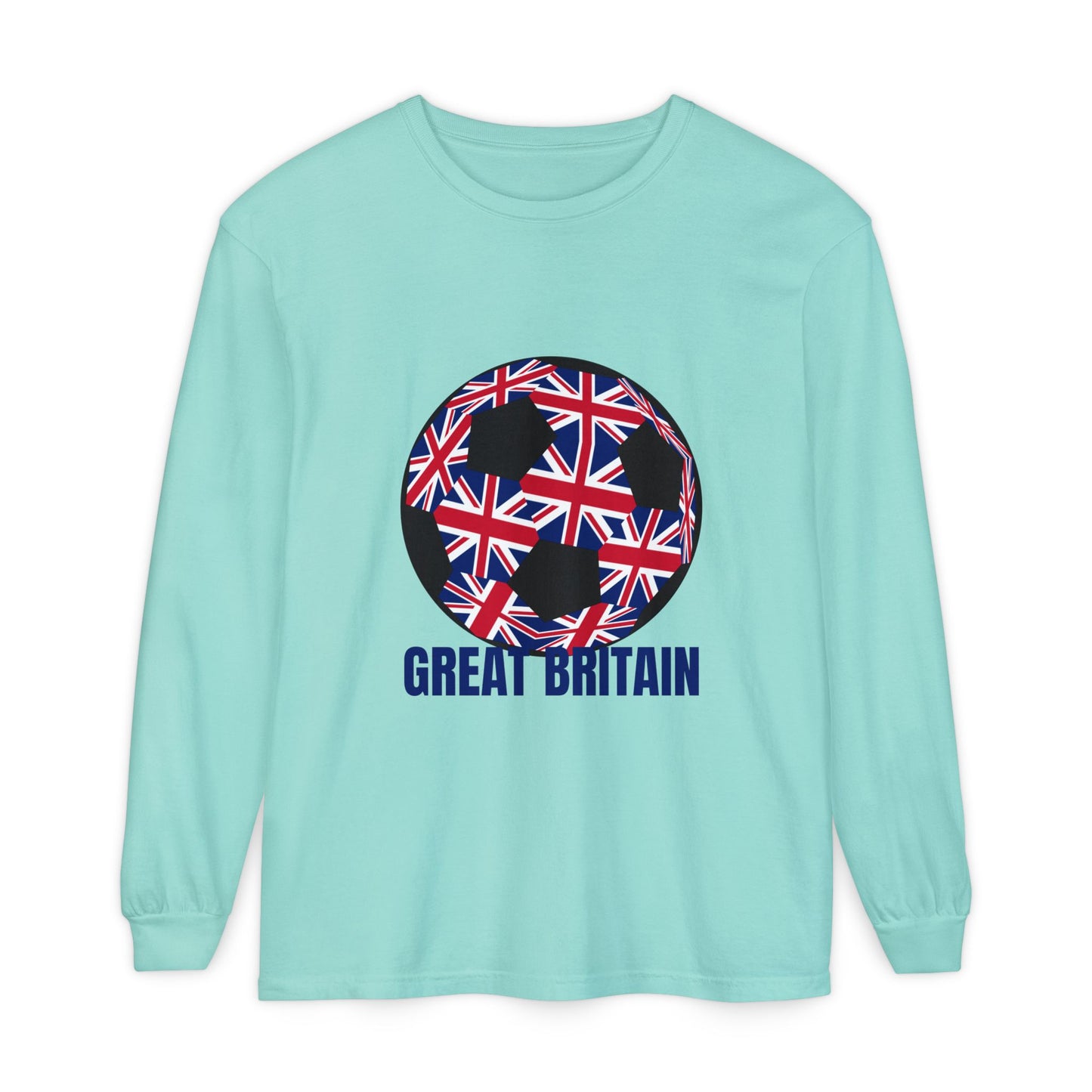 Great Britain Fan Specialty Soccer Ball Design Long Sleeve Tee