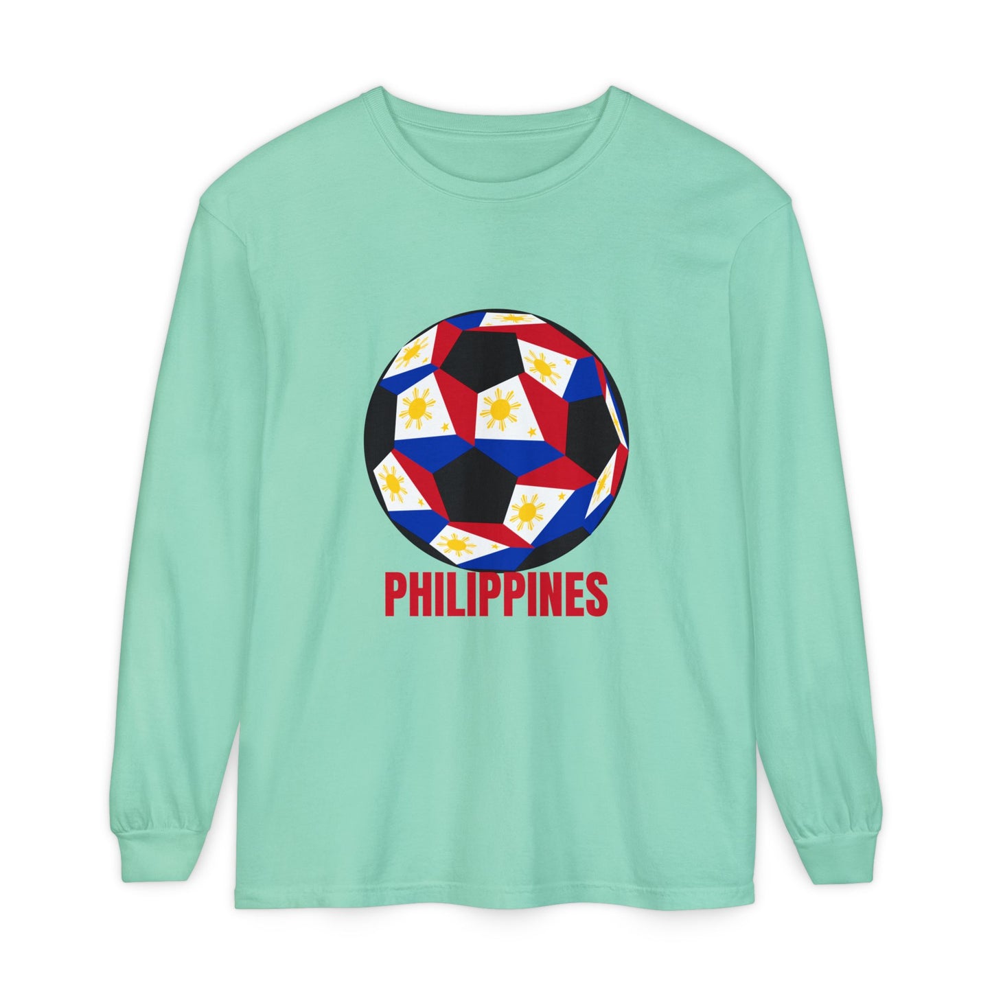 Philippines Fan Specialty Soccer Ball Design Long Sleeve Tee