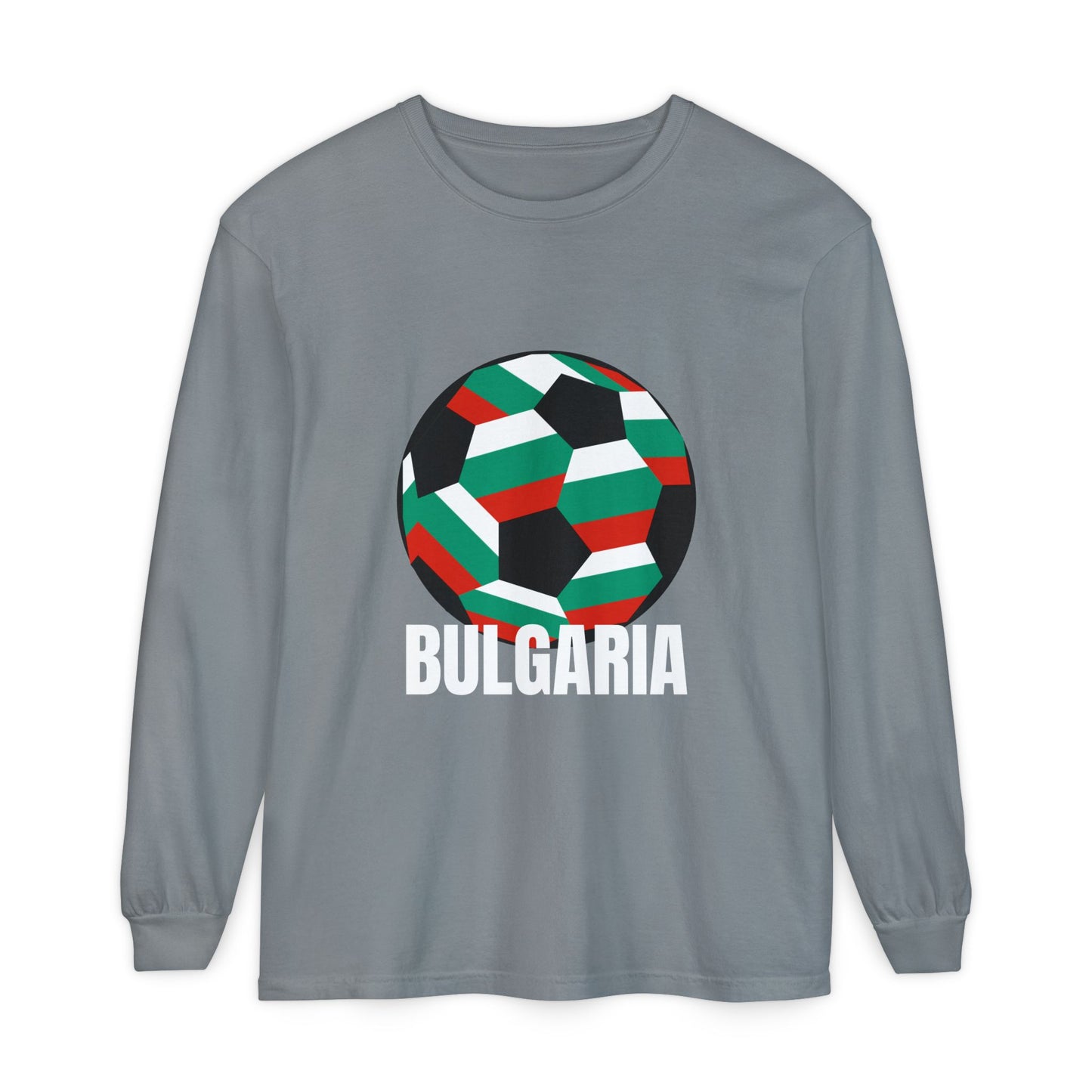 Bulgaria Fan Specialty Soccer Ball Design Long Sleeve Tee