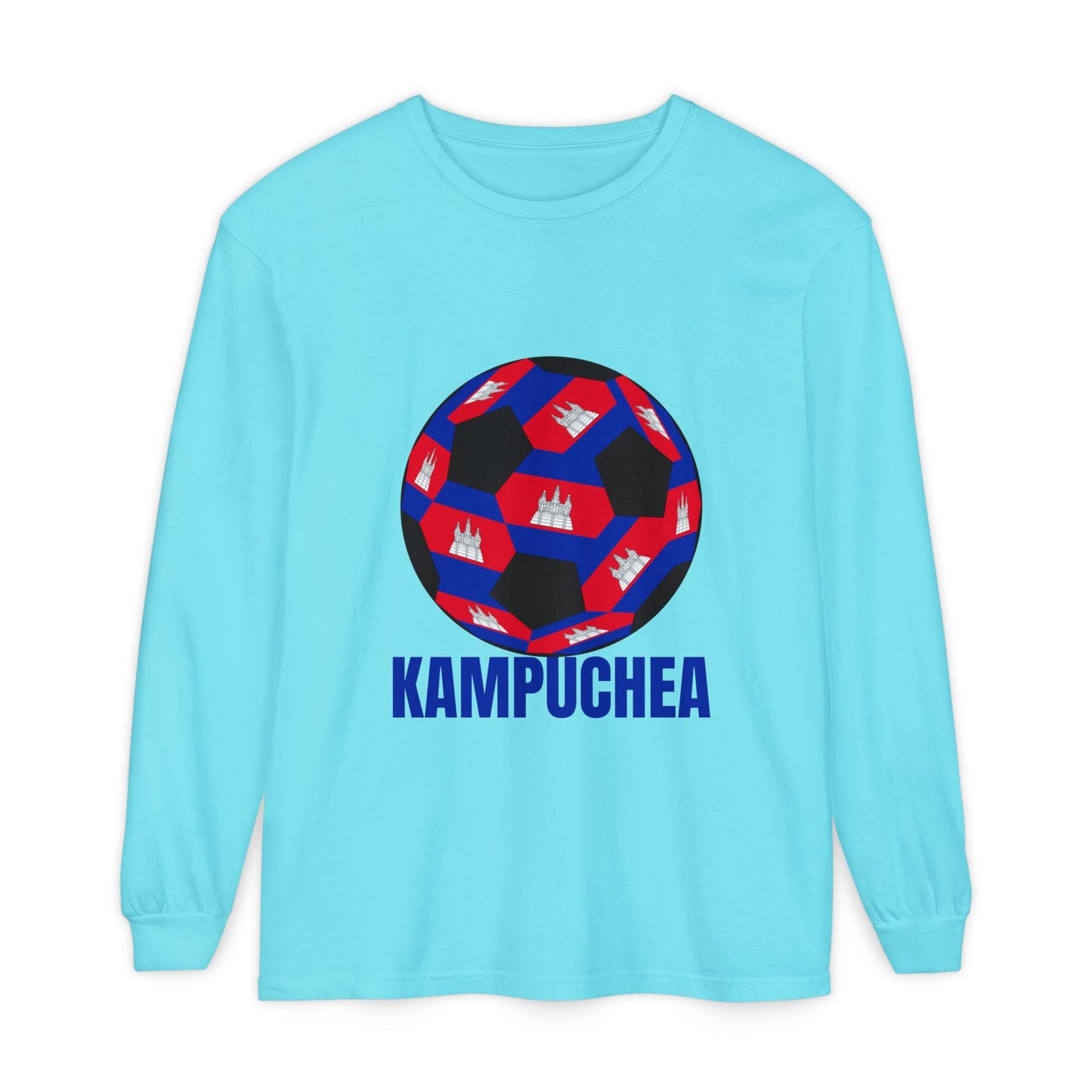 Kampuchea Fan Specialty Soccer Ball Design  Long Sleeve Tee
