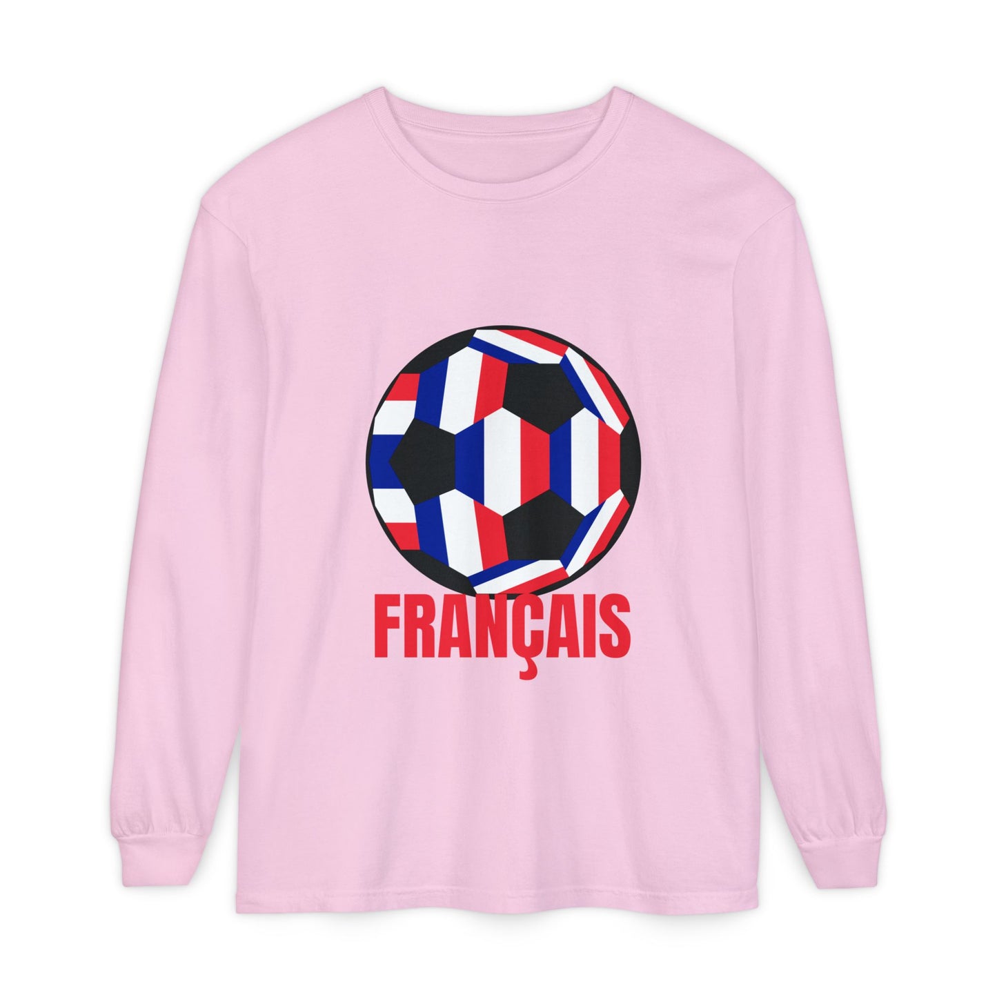 Francais Fan Specialty Soccer Ball Design Long Sleeve Tee