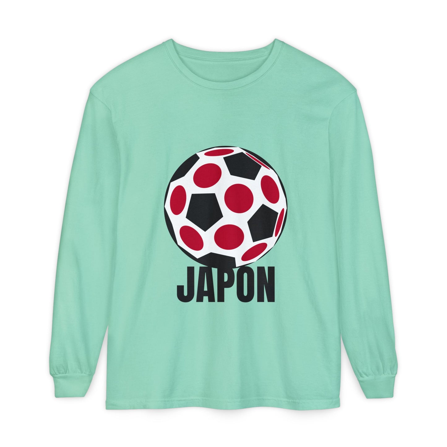Japon Fan Specialty Soccer Ball Design Long Sleeve Tee