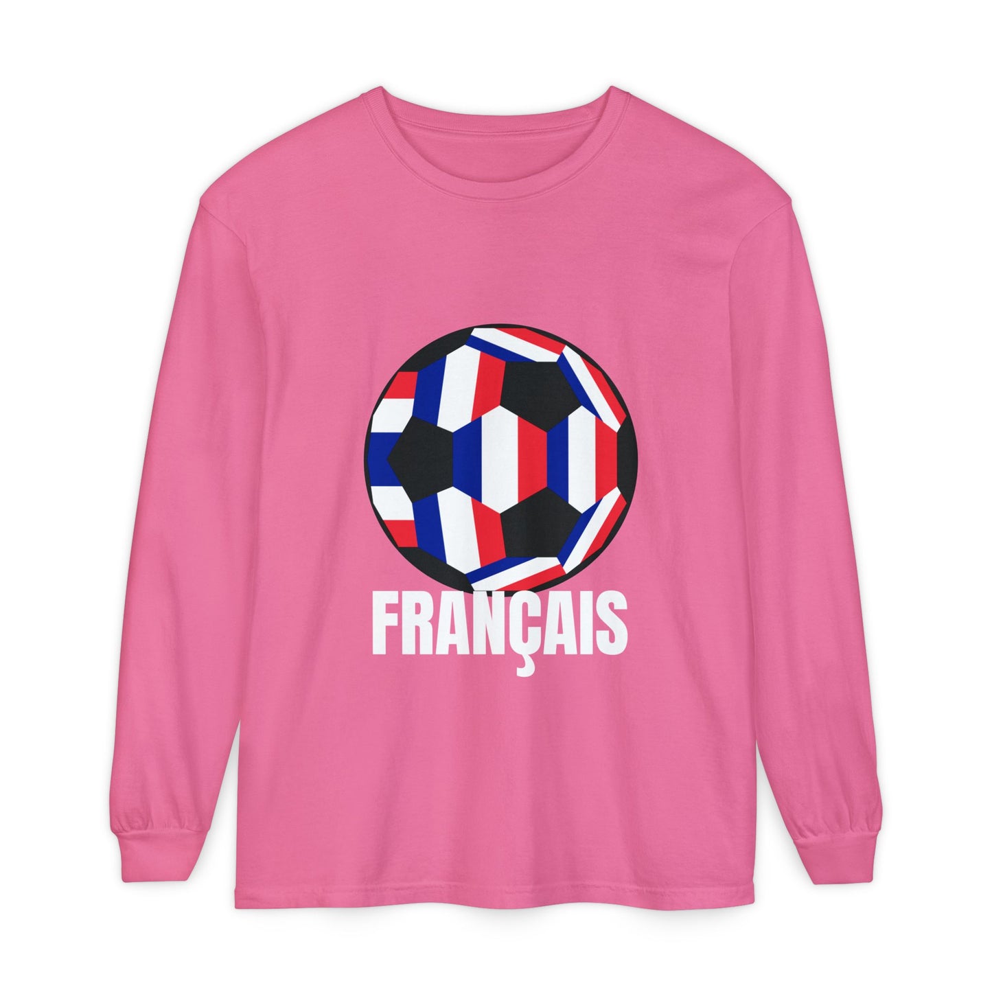 Francais Fan Specialty Soccer Ball Design Long Sleeve Tee