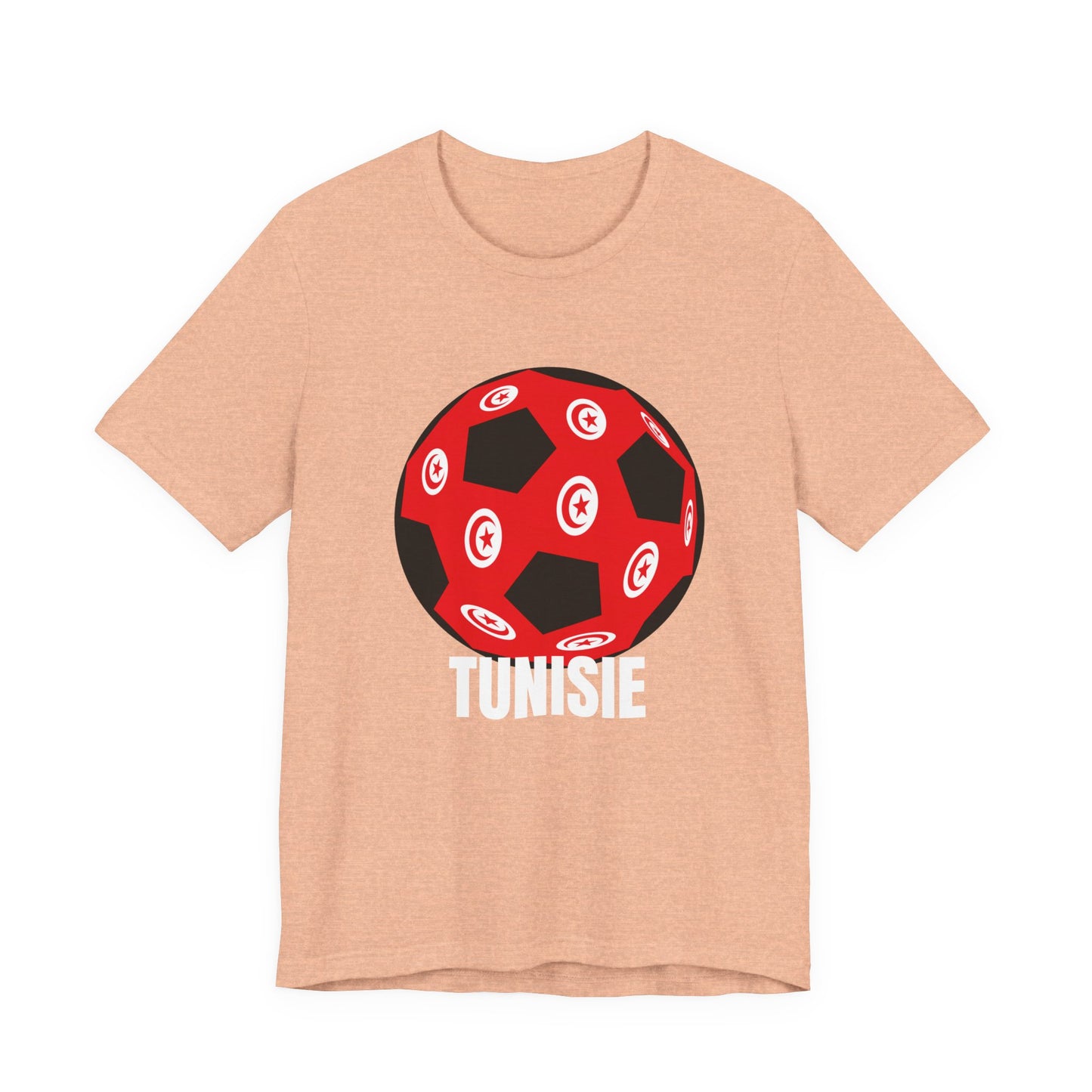 Tunisie Fan Specialty Soccer Ball Design T Shirt White Text