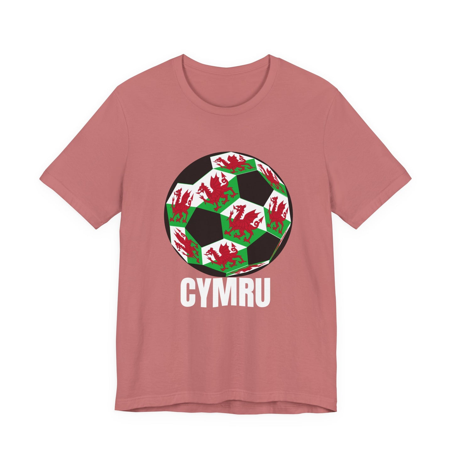 Cymru Fan Specialty Soccer Ball Design T Shirt White Text
