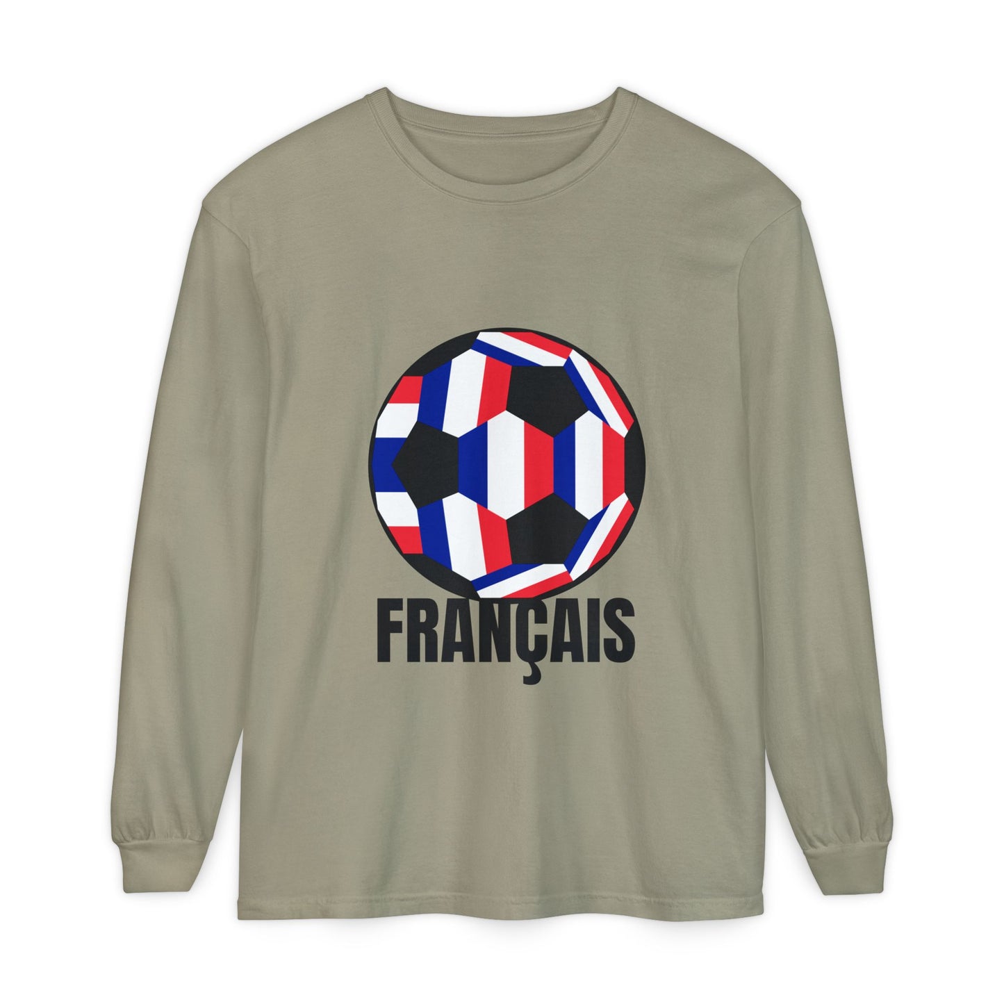 Français Fan Specialty Soccer Ball Long Sleeve T-Shirt