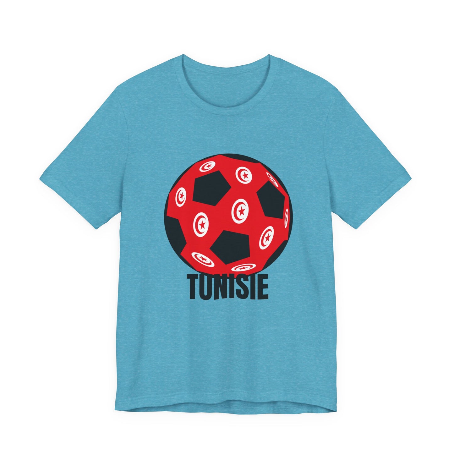 Tunisie Fan Specialty Soccer Ball Design T Shirt Black Text