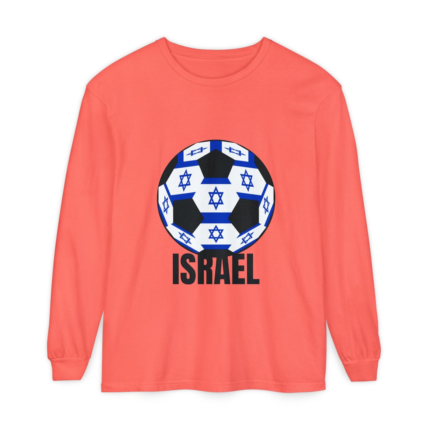 Israel Fan Specialty Soccer Ball Design Long Sleeve Tee