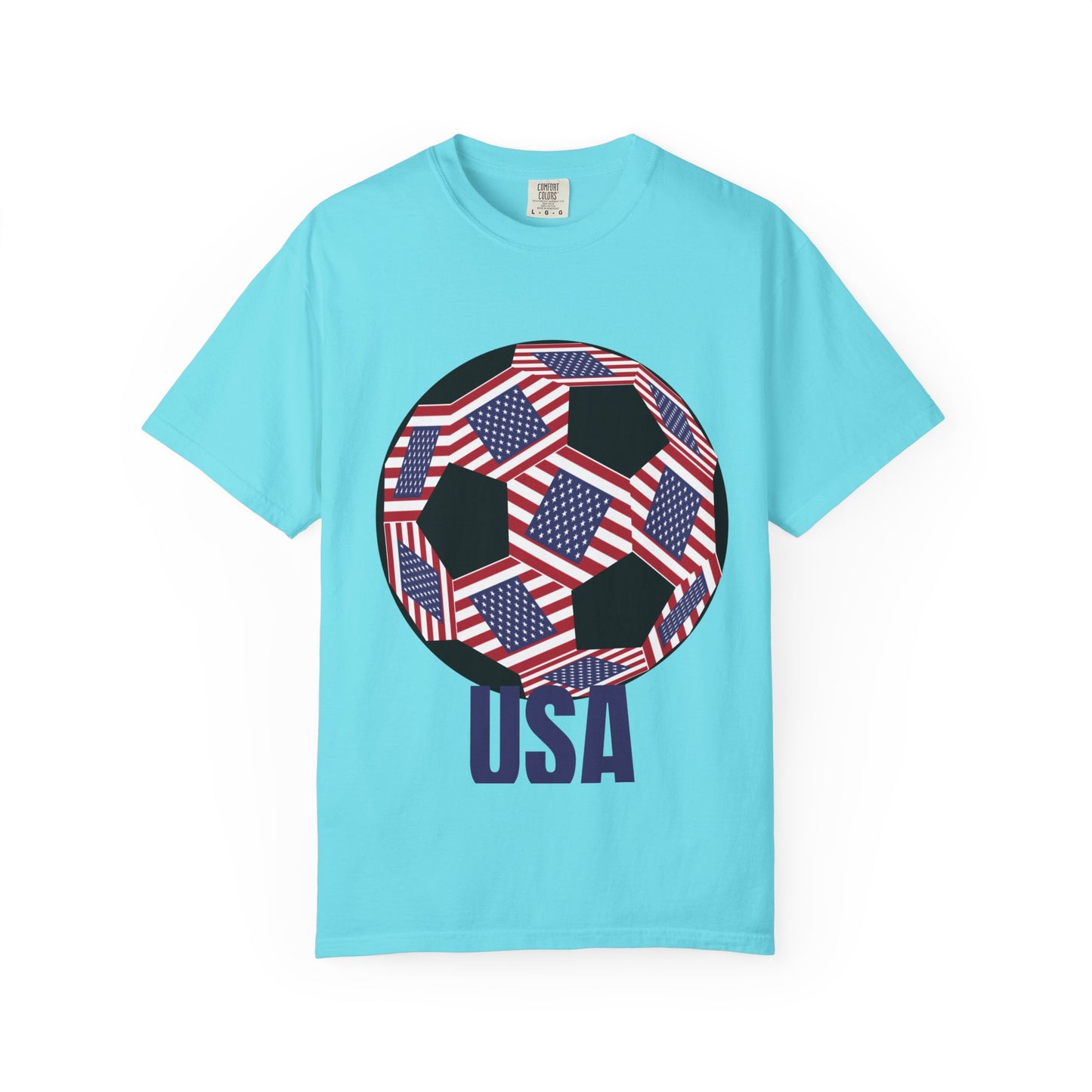 Patriotic USA Fan Specialty Soccer Ball Design T Shirt