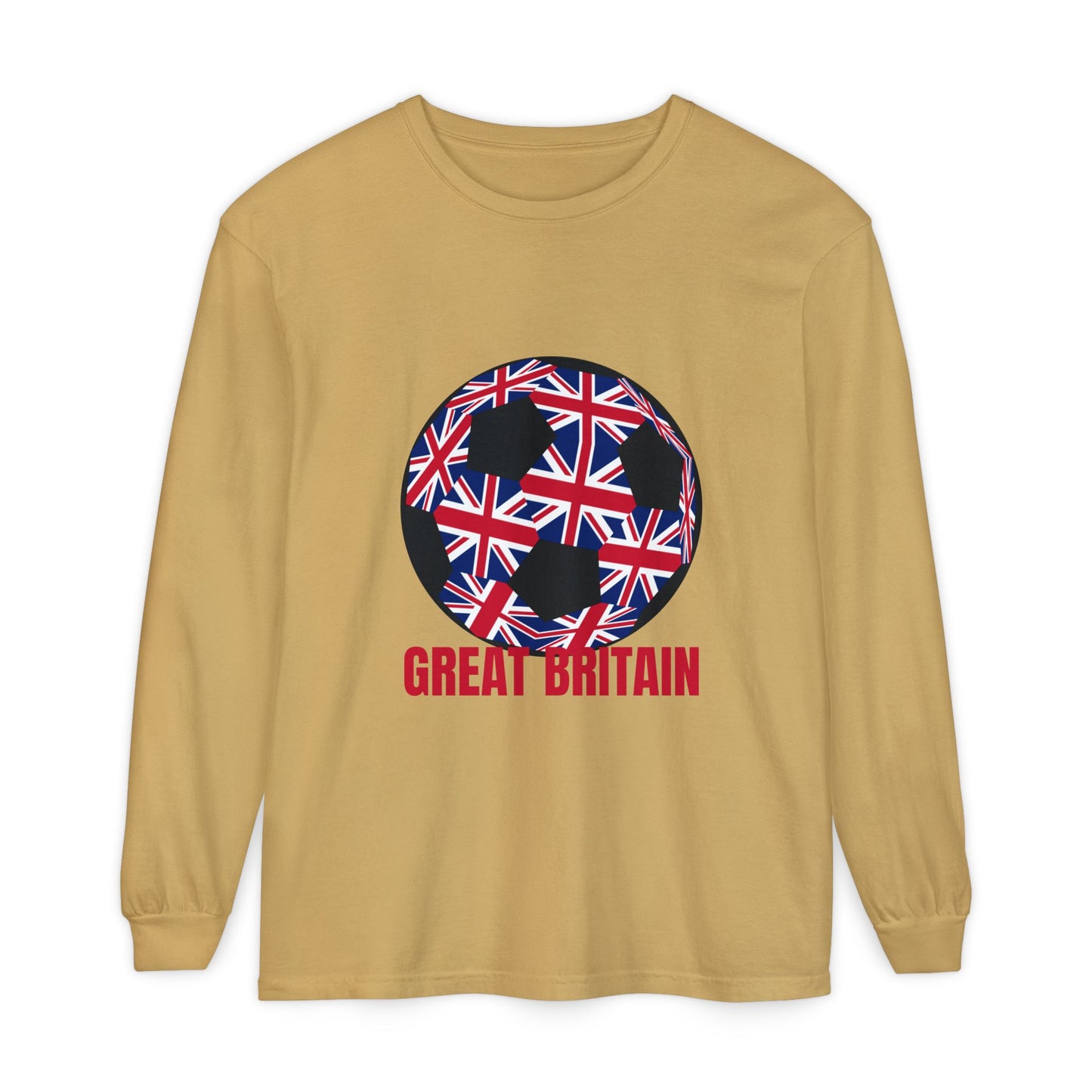 Great Britain Fan Specialty Soccer Ball Design  Long Sleeve Tee