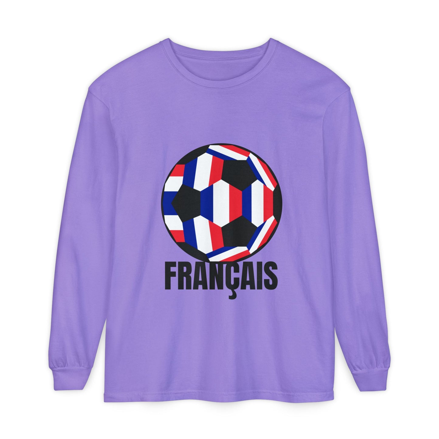 Français Fan Specialty Soccer Ball Long Sleeve T-Shirt