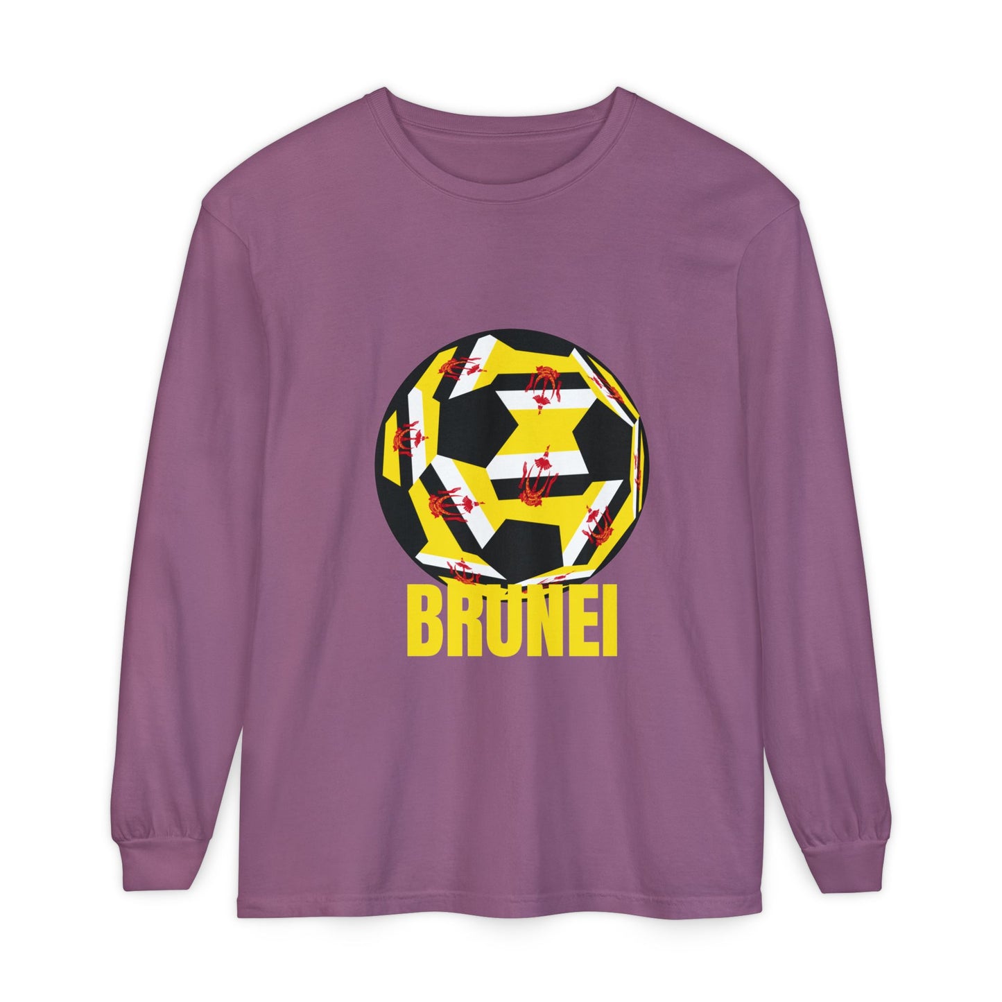Brunei Fan Specialty Soccer Ball Design  Long Sleeve Tee